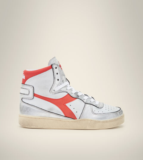 Heritage-Schuh - Unisex MI BASKET METAL MIX USED BIANCO/ROSSO/ARGENTO - Diadora