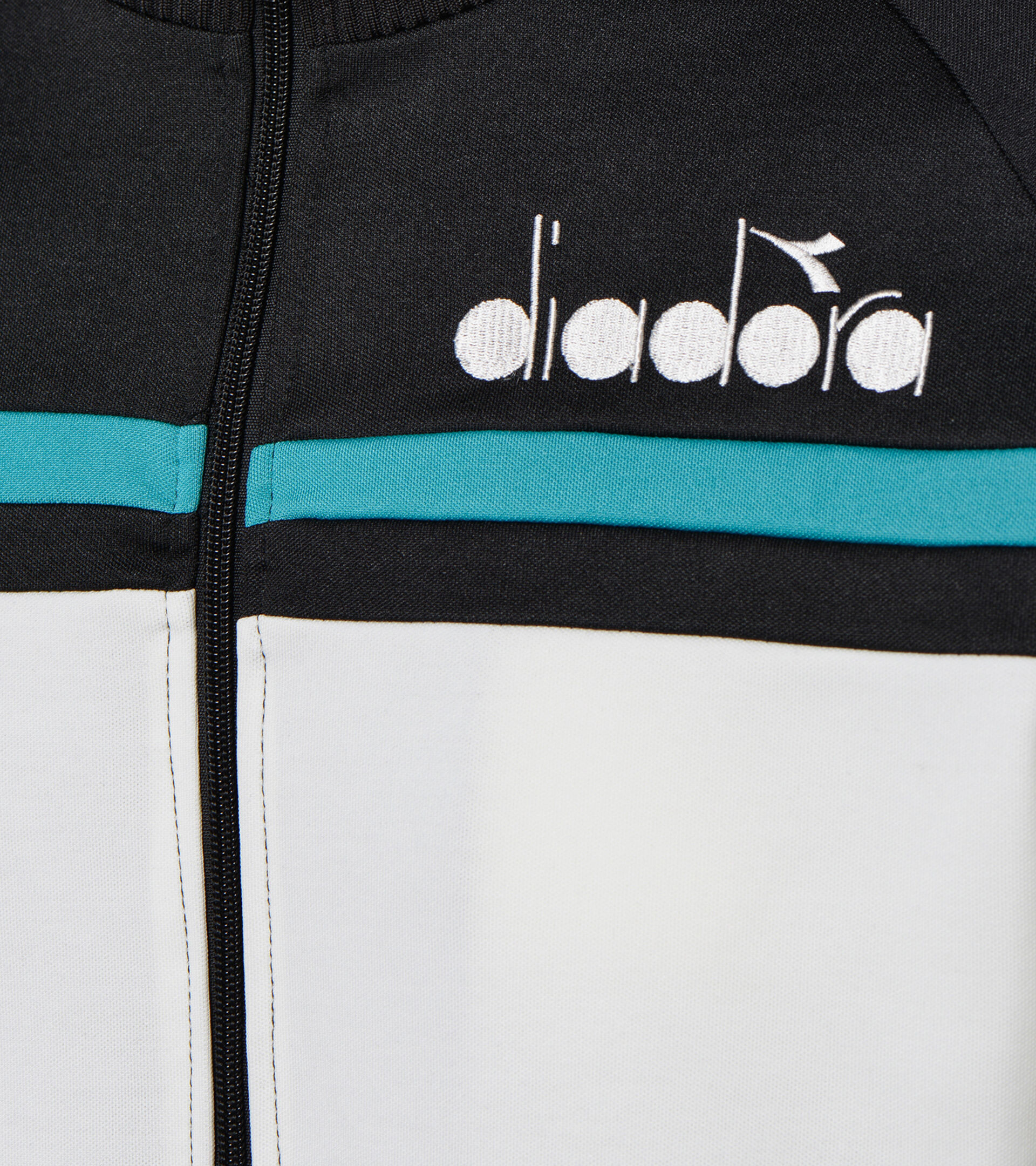 Sportswear jacket - Unisex JACKET 80S BLACK/ACQUA GREEN/WHITE MILK - Diadora