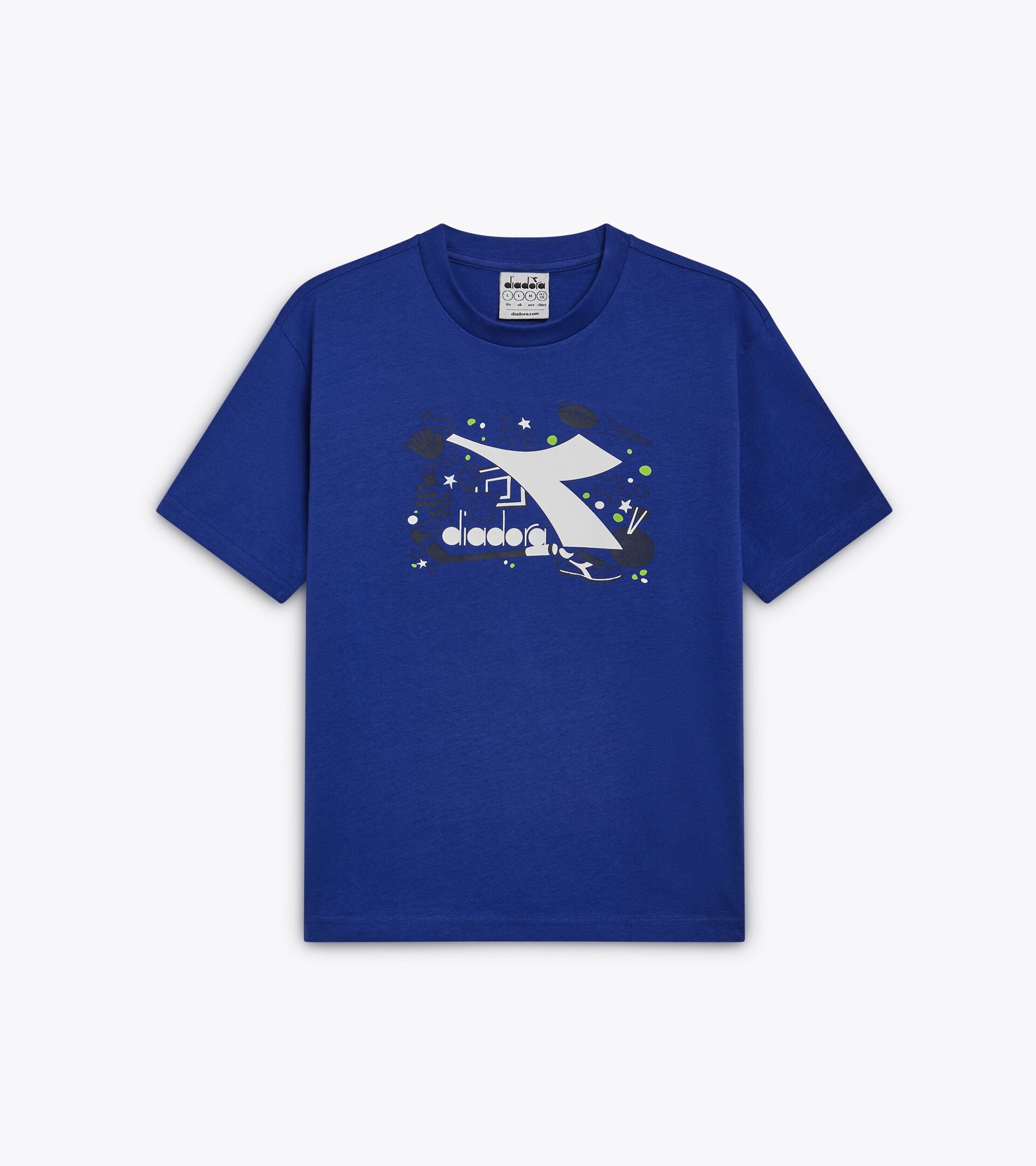 T-shirt de sport - Garçon JB. T-SHIRT SS NEON SURFER SUR LE WEB BLEU - Diadora
