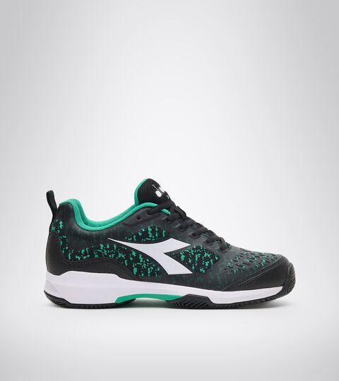 Chaussures de tennis pour terrains durs et terre battue - Homme S.SHOT CLAY NOIR/BLANC/HOUX VERT - Diadora