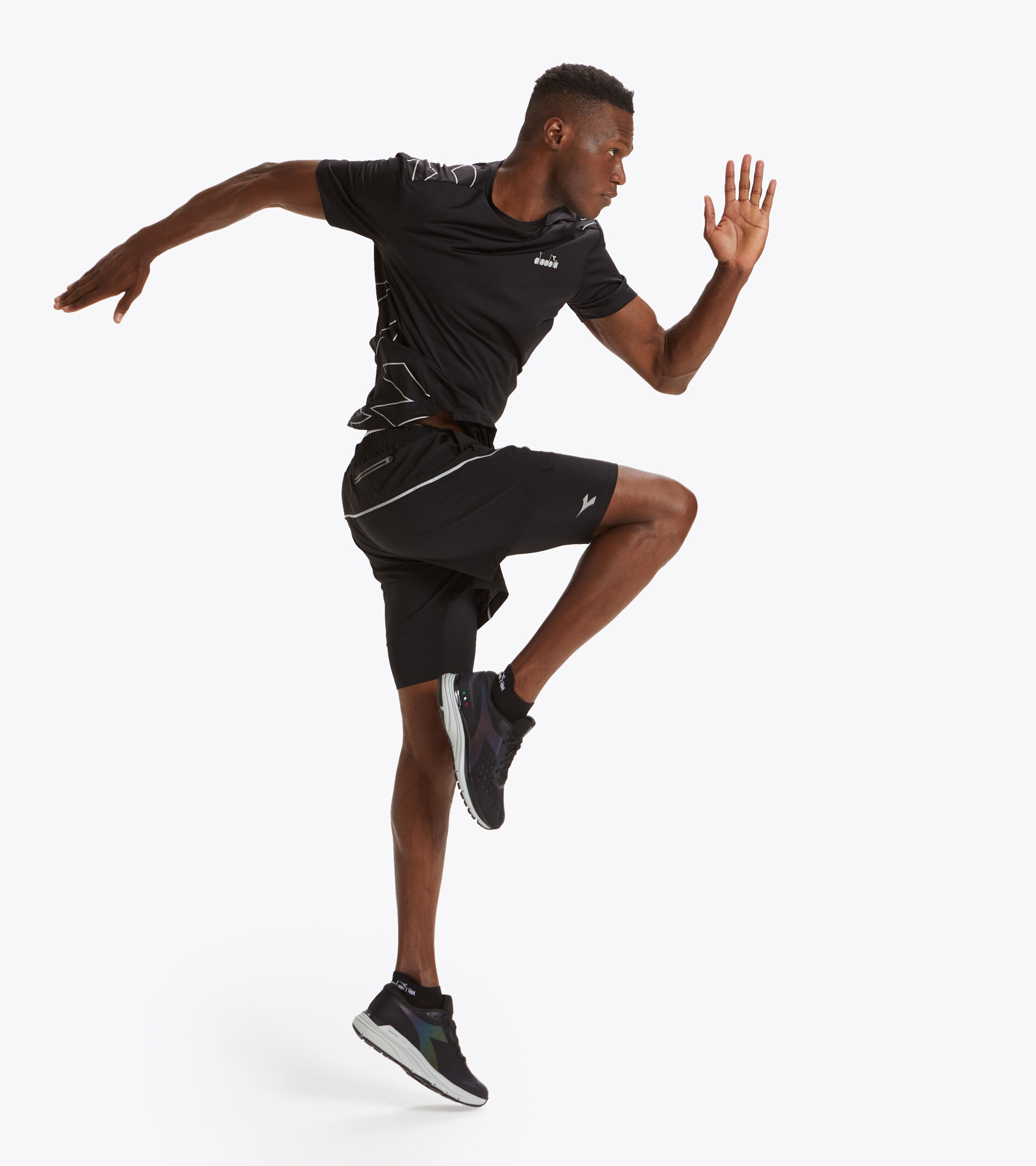 Running shorts - Men DOUBLE LAYER BERMUDA BLACK - Diadora