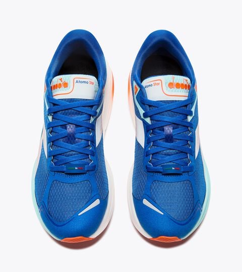 Made in Italy running shoe - Lightness and cushioning - All-Gender ATOMO STAR BLUE/TURQUOISE/WHITE - Diadora