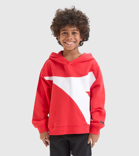 Sports sweatshirt with maxi-logo - Boys JB.HOODIE POWER LOGO POPPY RED - Diadora