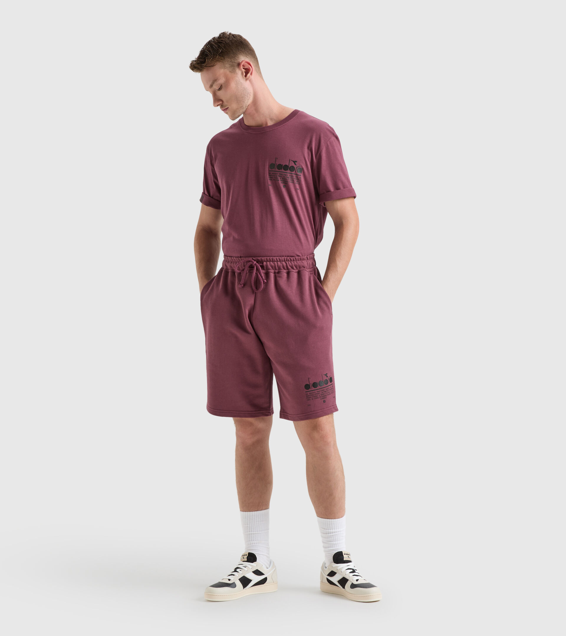 Cotton shorts - Unisex BERMUDA MANIFESTO AFRICAN VIOLET - Diadora