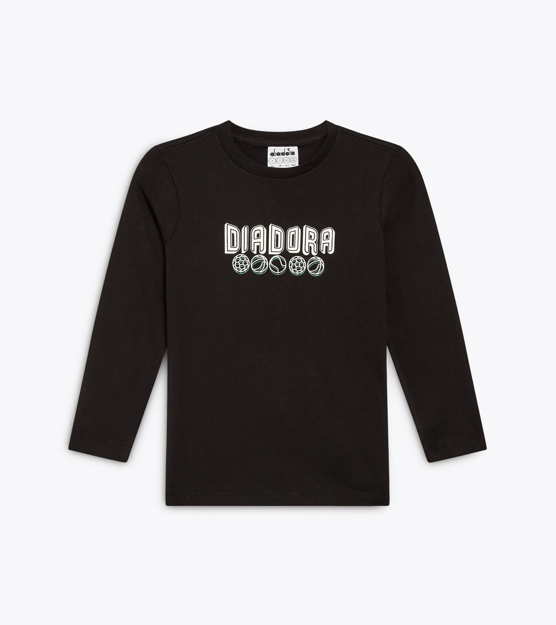 Cotton long-sleeved t-shirt - Boy 
 JB. T-SHIRT LS LOGO BLACK - Diadora