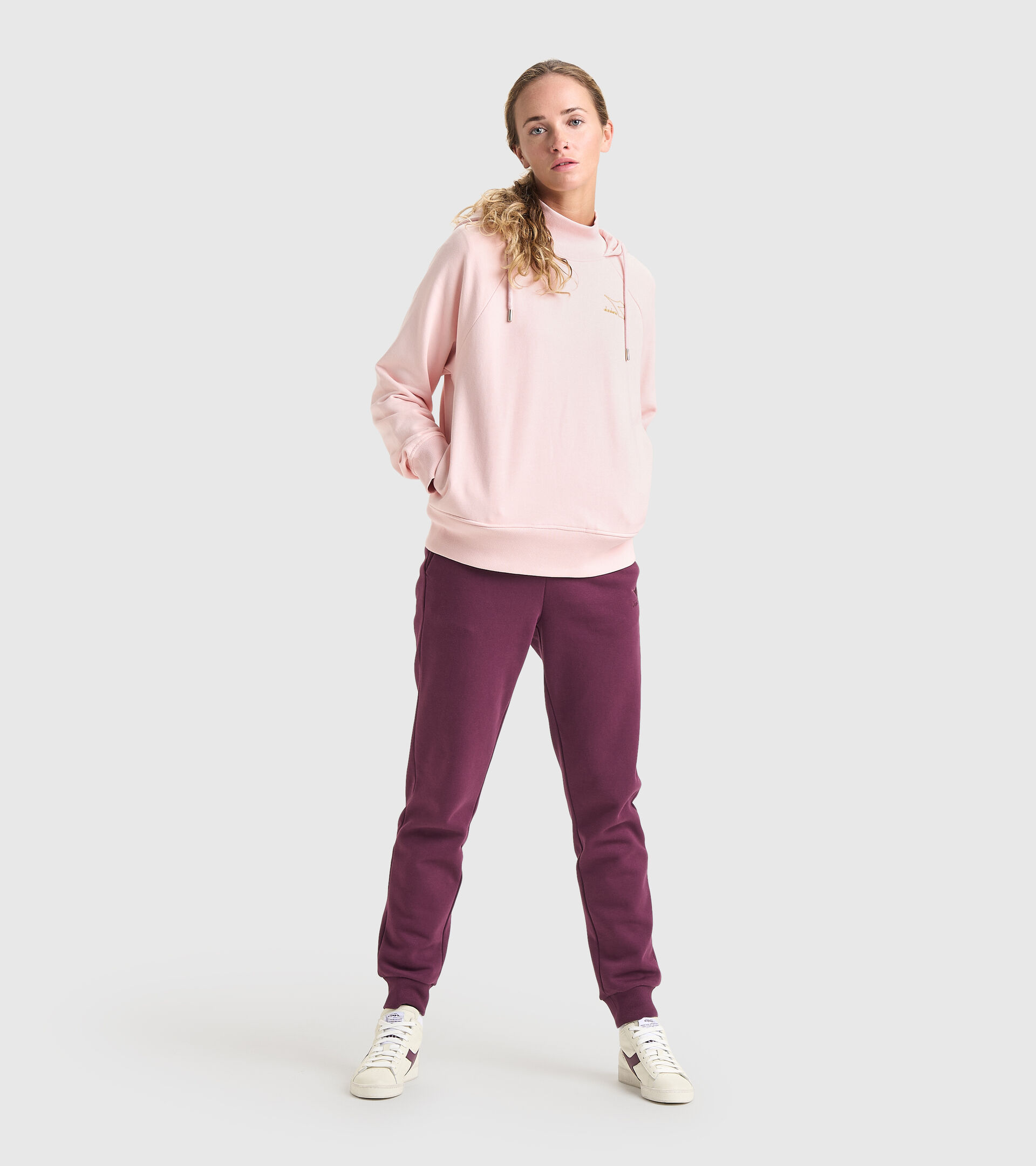 Hooded sweatshirt - Women L. HOODIE FLOUNCE PINK CANDY FLOSS - Diadora