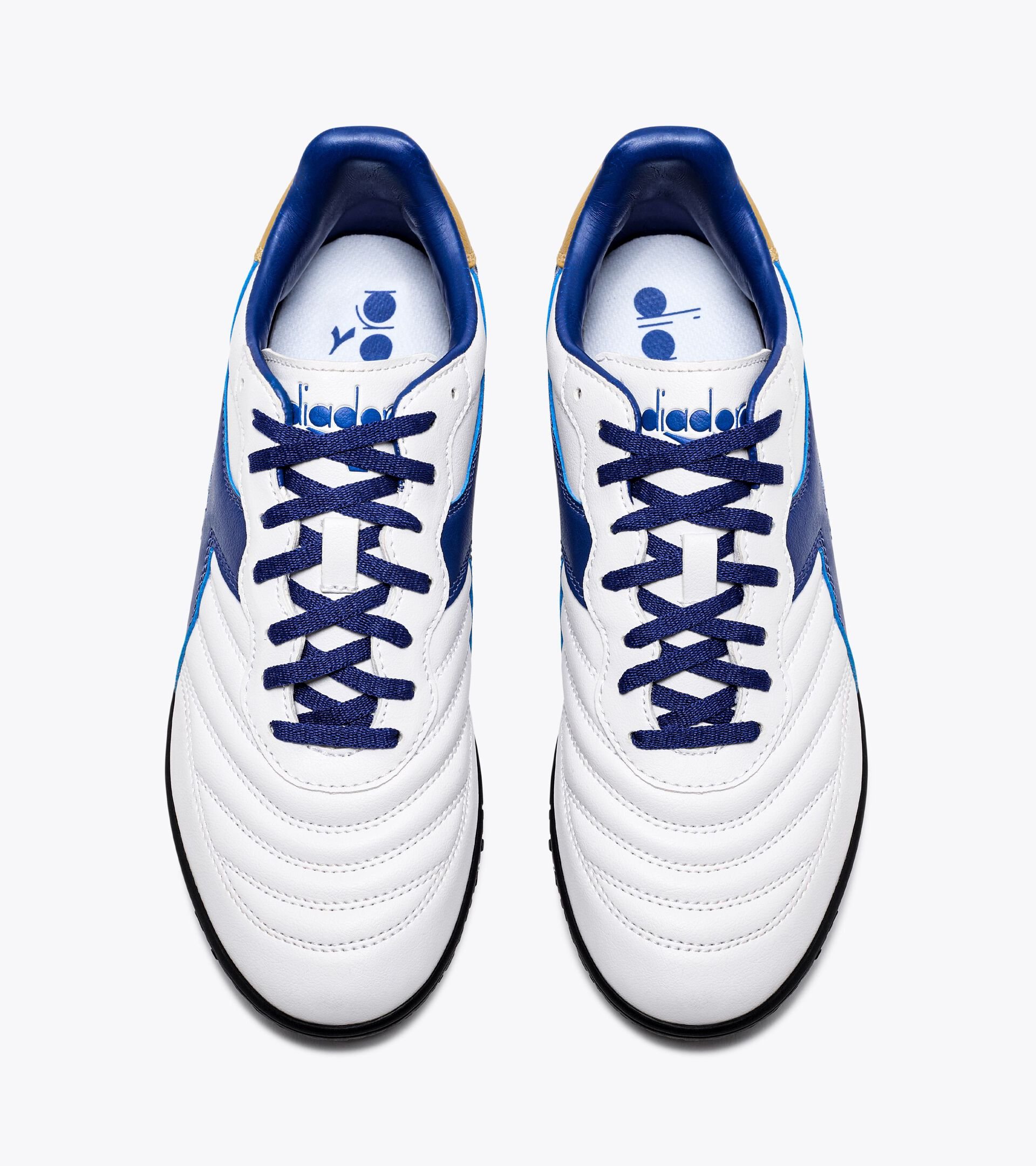 Calcio boots for synthetic turfs or firm grounds - Men BRASIL 2 R TFR WHITE/MAZARINE BLUE/GOLD - Diadora
