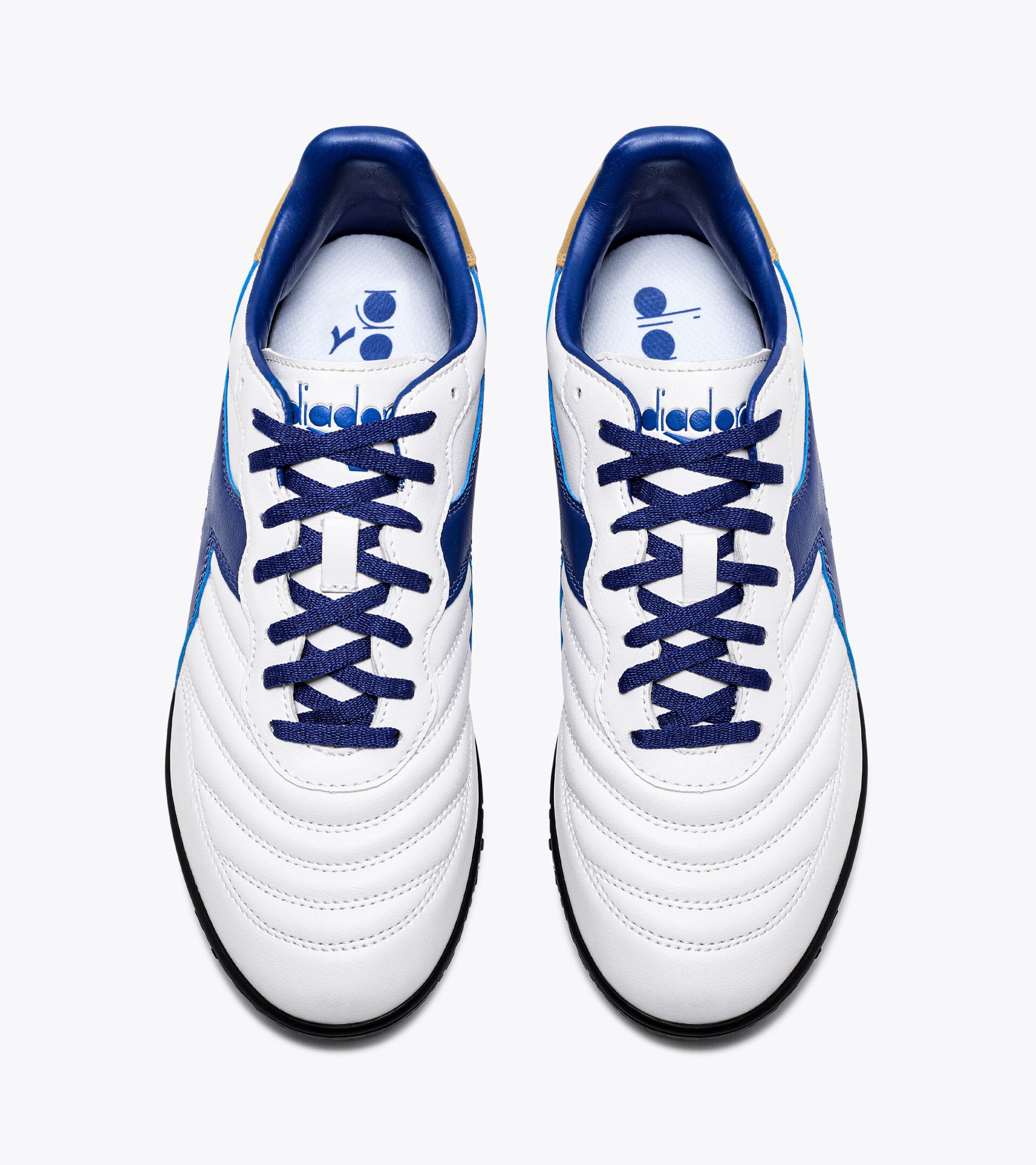 Chaussures de football - Semelle spécifique pour gazons synthétiques ou surfaces dures - Homme BRASIL 2 R TFR BLANC/MAZARINBLEU/OR VIF - Diadora