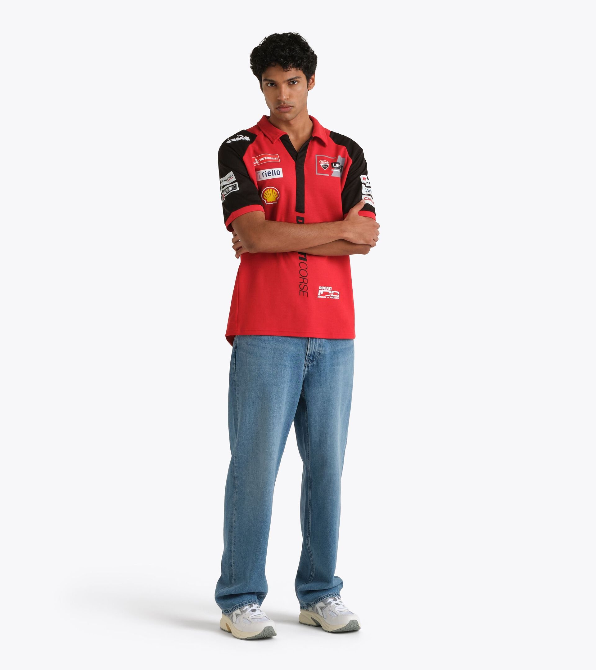 Polo Shirt Replik Ducati MotoGP 2026 - Herren POLO DUCATI REPLICA MGP26 DUCATI MGP ROT/SCHWARZ - Diadora