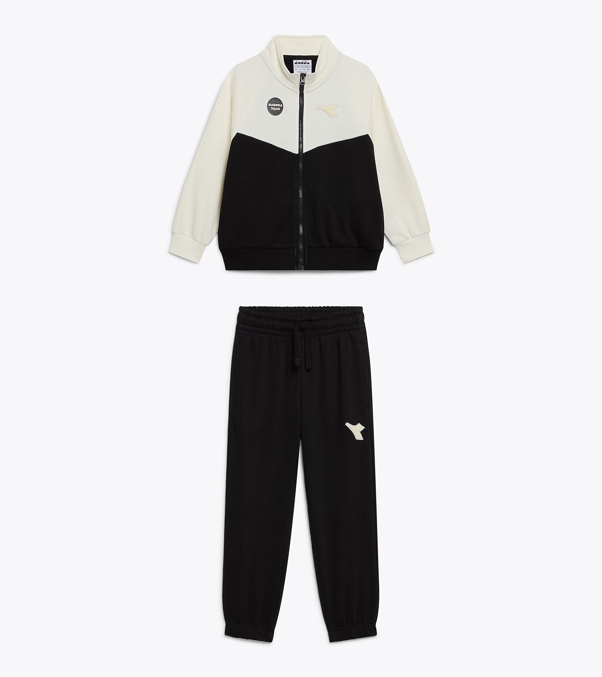 Cotton-look tracksuit - Regular/Relaxed fit - Boys and girls JU. TRACKSUIT FZ LOGO (FT) BLACK - Diadora