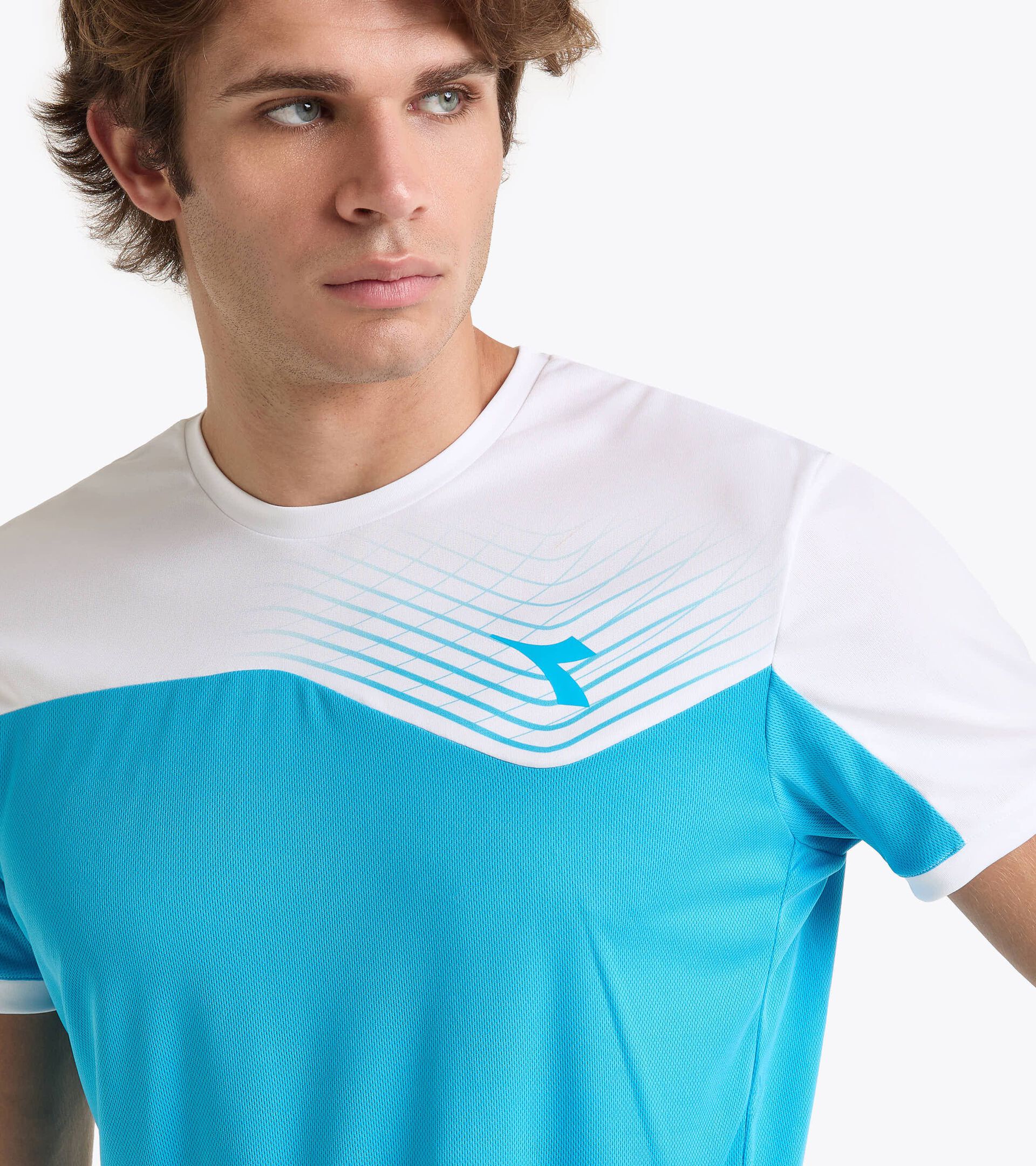 Camiseta de tenis - Hombre T-SHIRT COURT AZUL REAL FLUO - Diadora
