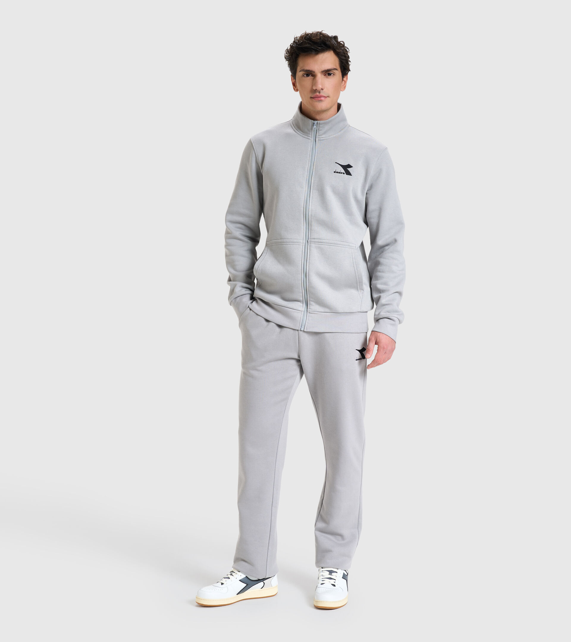 Crew-neck sweatshirt - Men SWEAT FZ CORE GRAY MOUSE - Diadora