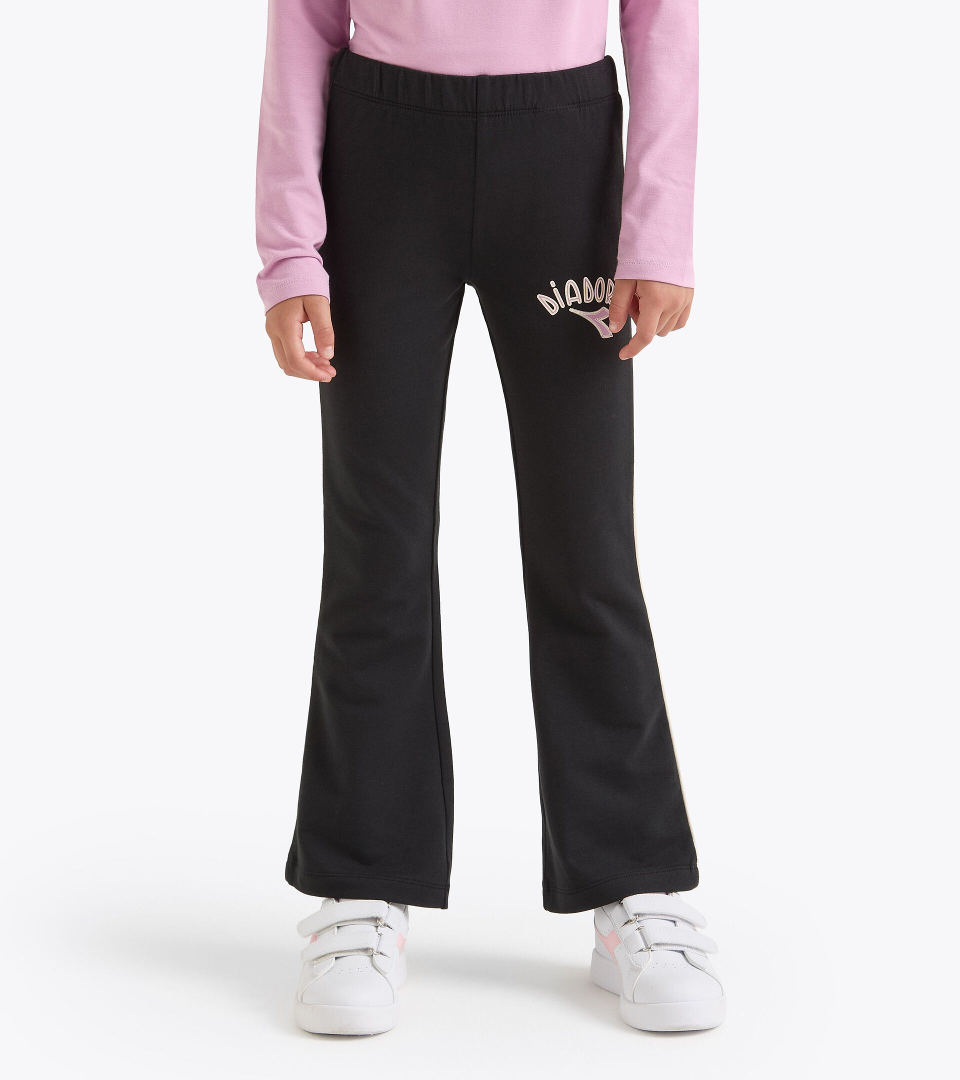 Stretchy leggings - Girls JG. LEGGINGS LOGO BLACK - Diadora