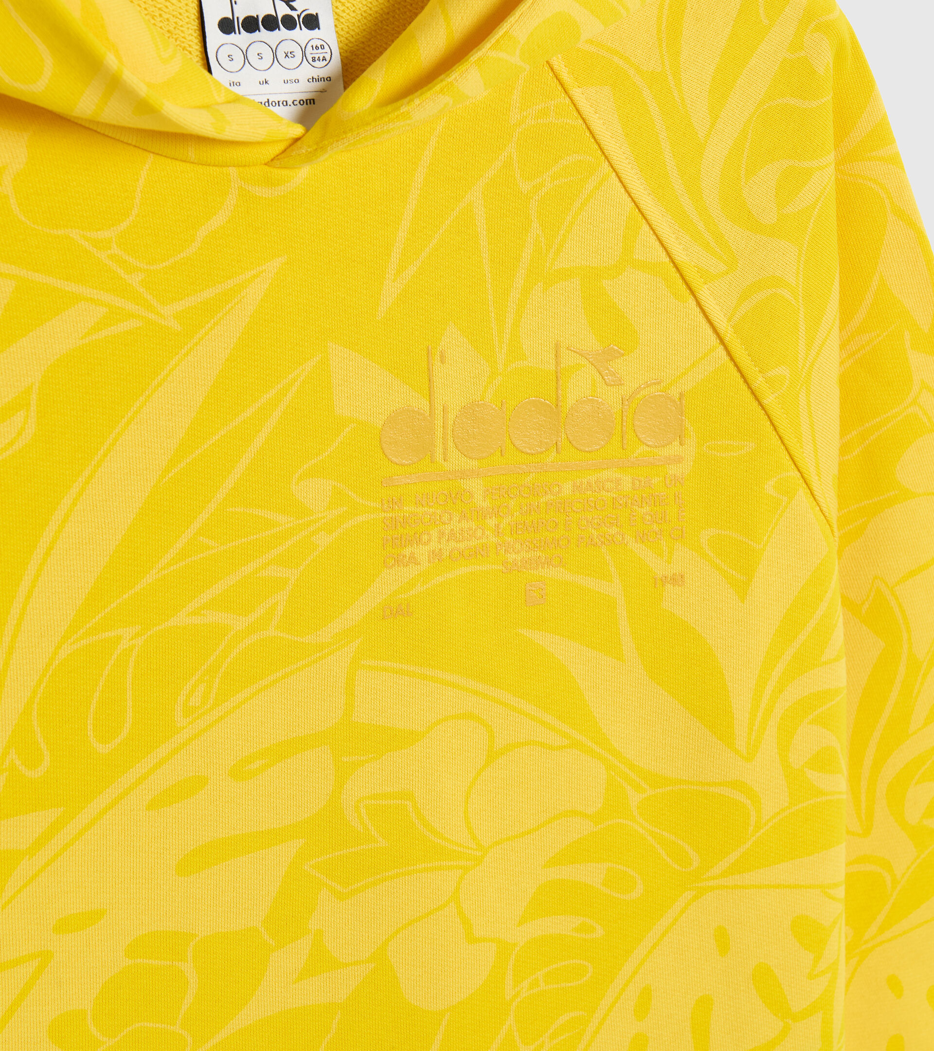 Cropped Cotton hoodie - Women L. HOODIE CROP MANIFESTO YELLOW LENS - Diadora