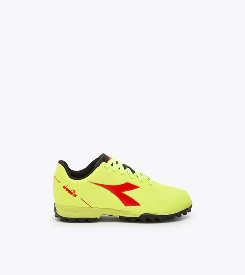 Junior football boots - Unisex PICHICHI 5 TF JR YLLW FLUO DD/MILANO RED/BLACK - Diadora