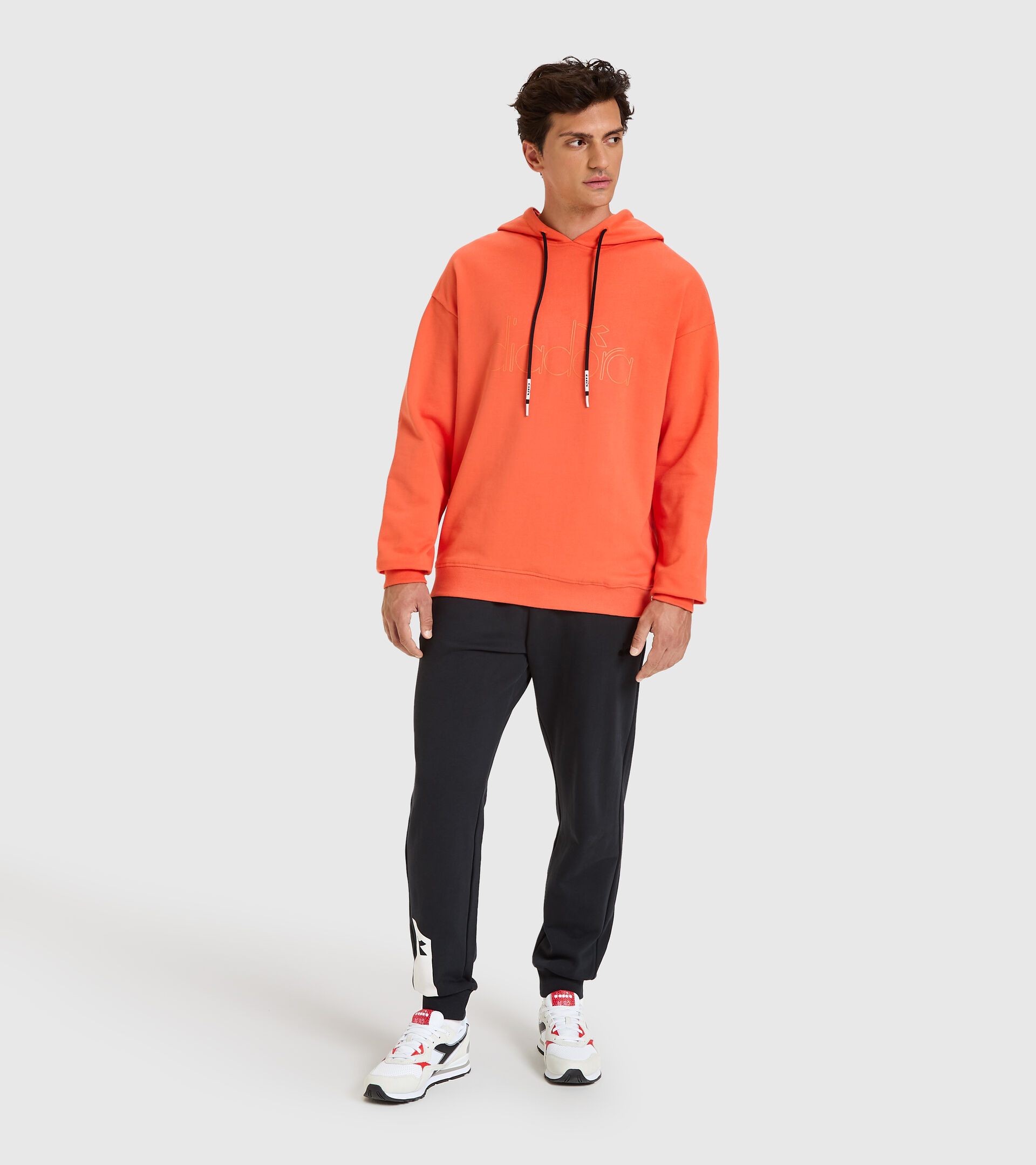 Hooded sweatshirt - Unisex HOODIE DIADORA HD RED TIGERLILY - Diadora