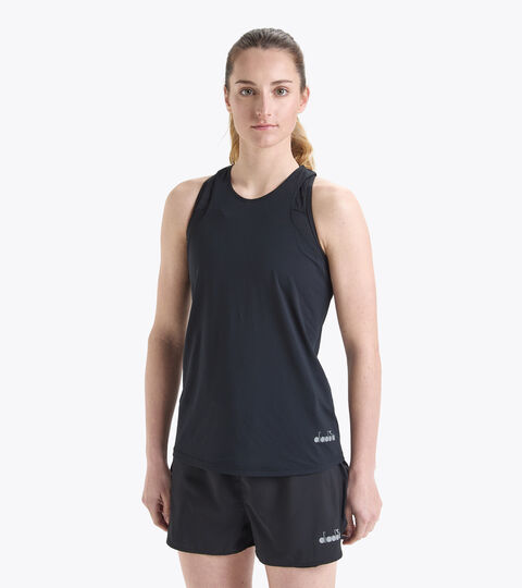 Camiseta sin mangas para correr - Mujer L. SUPER LIGHT TANK BE ONE NEGRO - Diadora