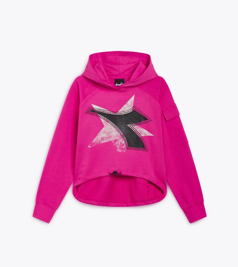 Sweat-shirt à capuche - Fille
 JG. HOODIE CROP STARS FUCHSIA ROSE - Diadora