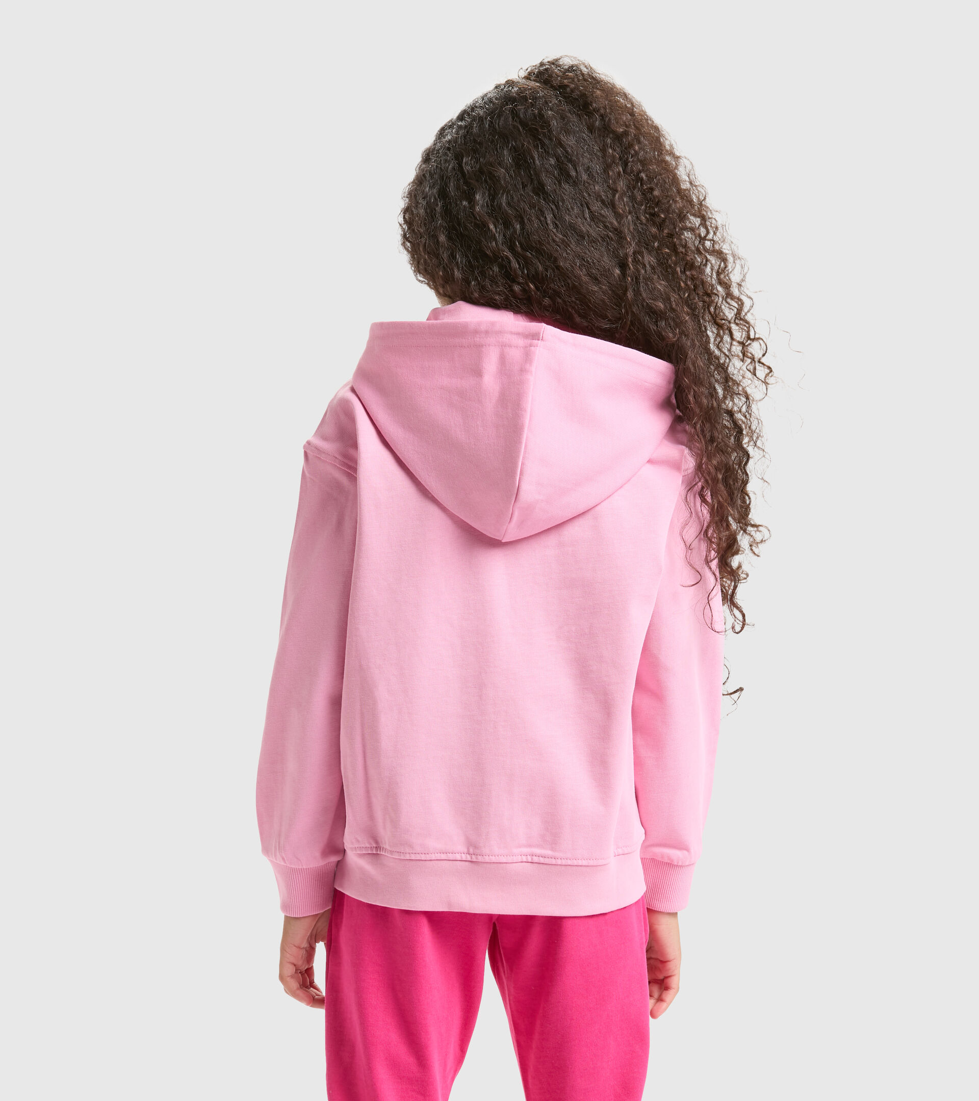 Junior cotton sports sweatshirt - Unisex JU. HOODIE FZ RAINBOW CANDY PINK - Diadora