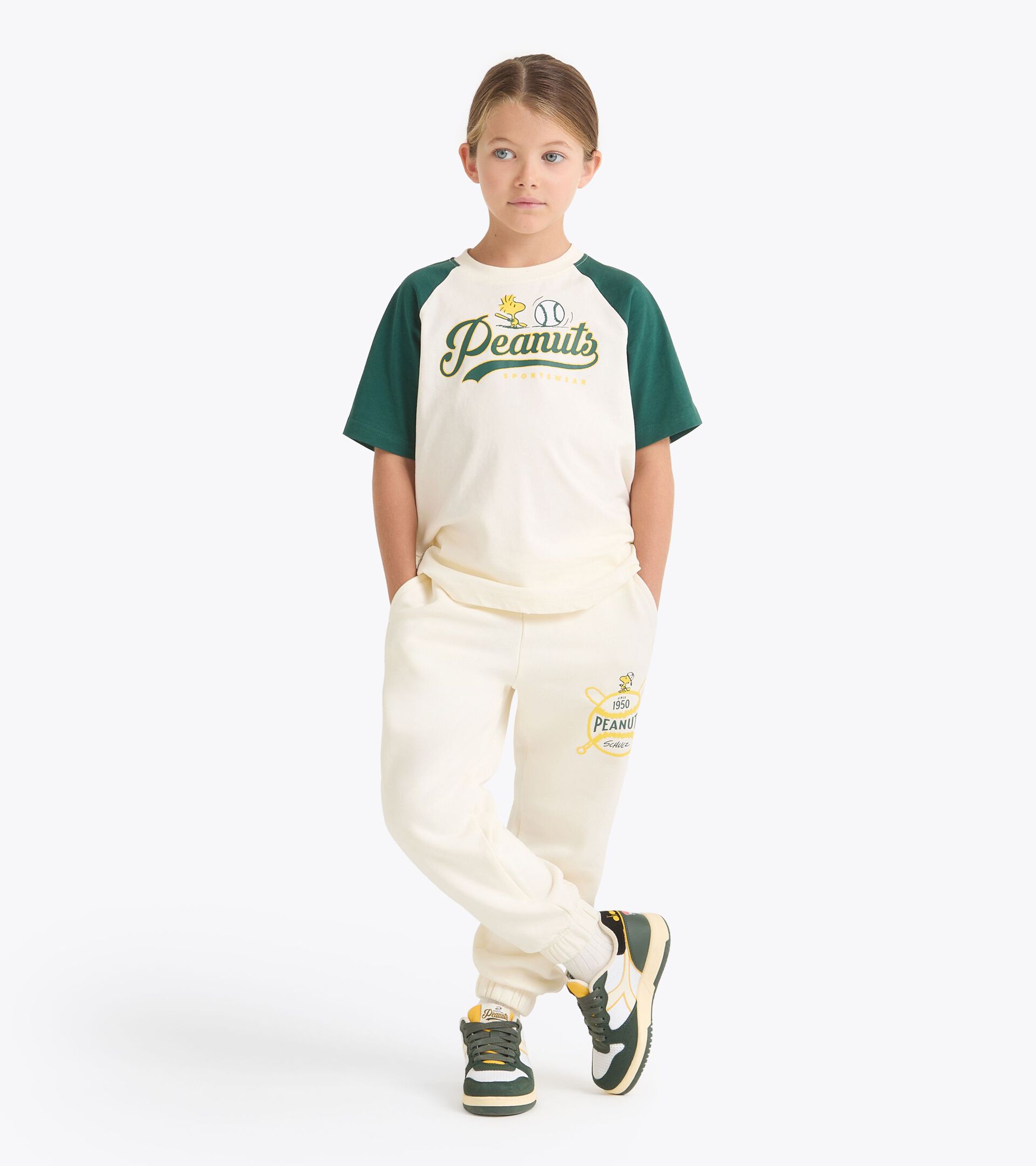 Pantalón de chándal Peanuts de estilo universitario - Niños y niñas  JU. PANTS PEANUTS BIANCO GARDENIA - Diadora