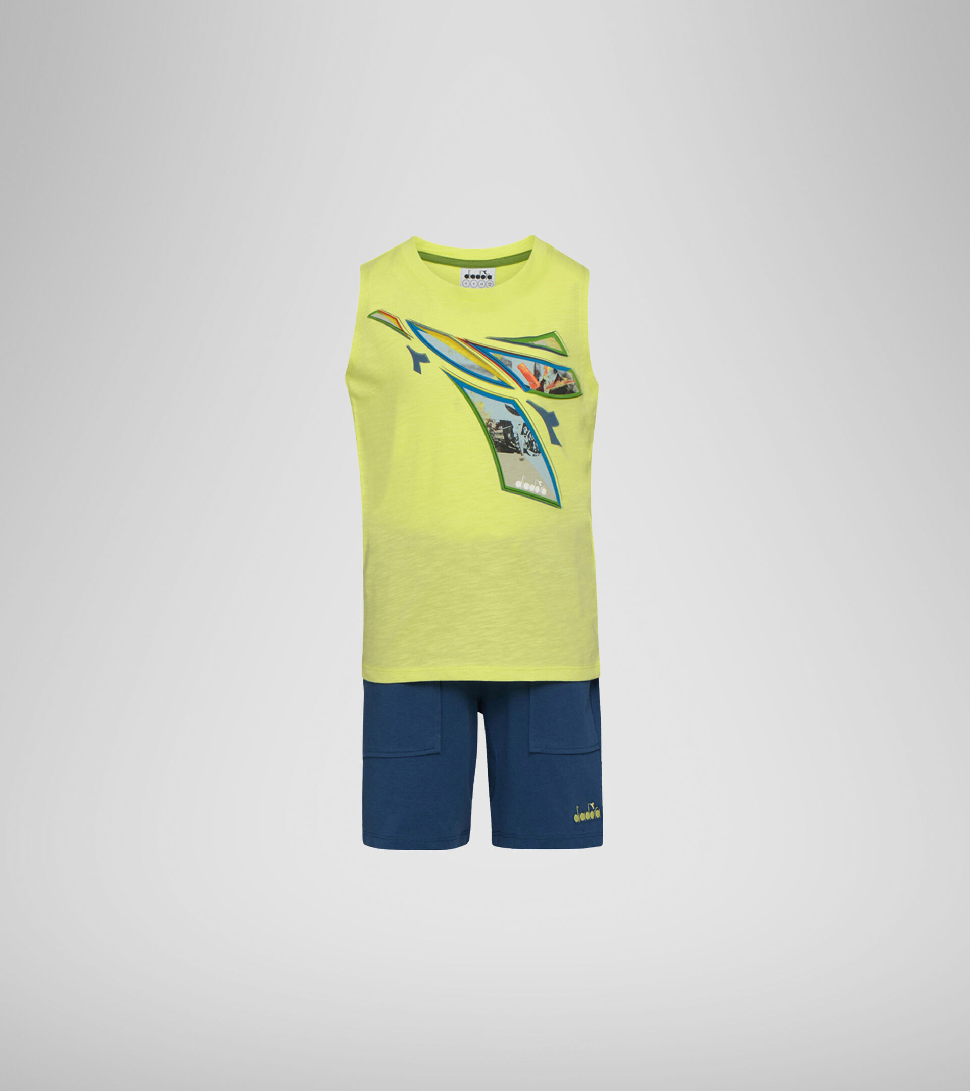 Apparel Sport BAMBINO JB. SET SL LOGO ELEMENTS VERDE SOLARE Diadora