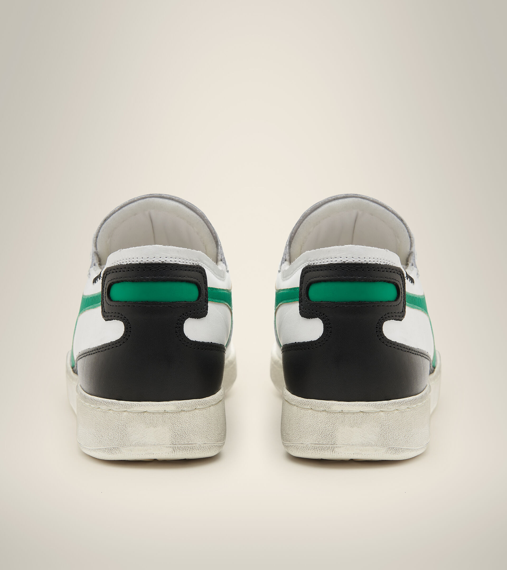 Scarpa Heritage - Unisex MI BASKET ROW CUT BIANCO/VERDE CREMA PISELLO/NER - Diadora