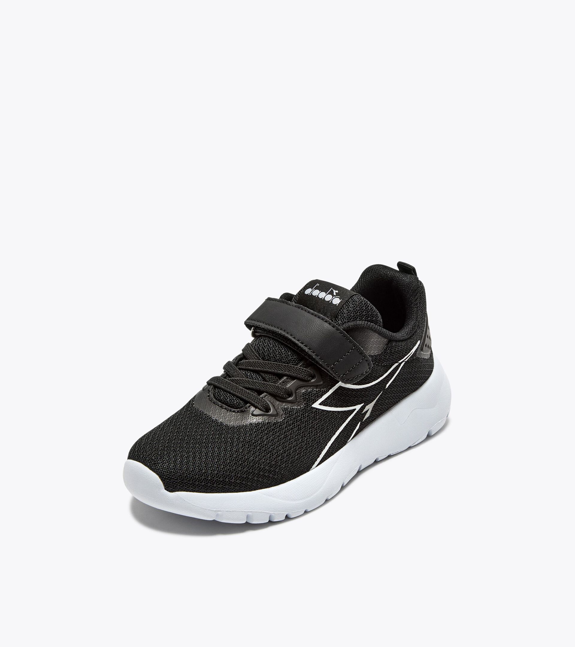 Running  shoe -  4-8  years old - Kids EVO RUN PS BLACK /WHITE - Diadora