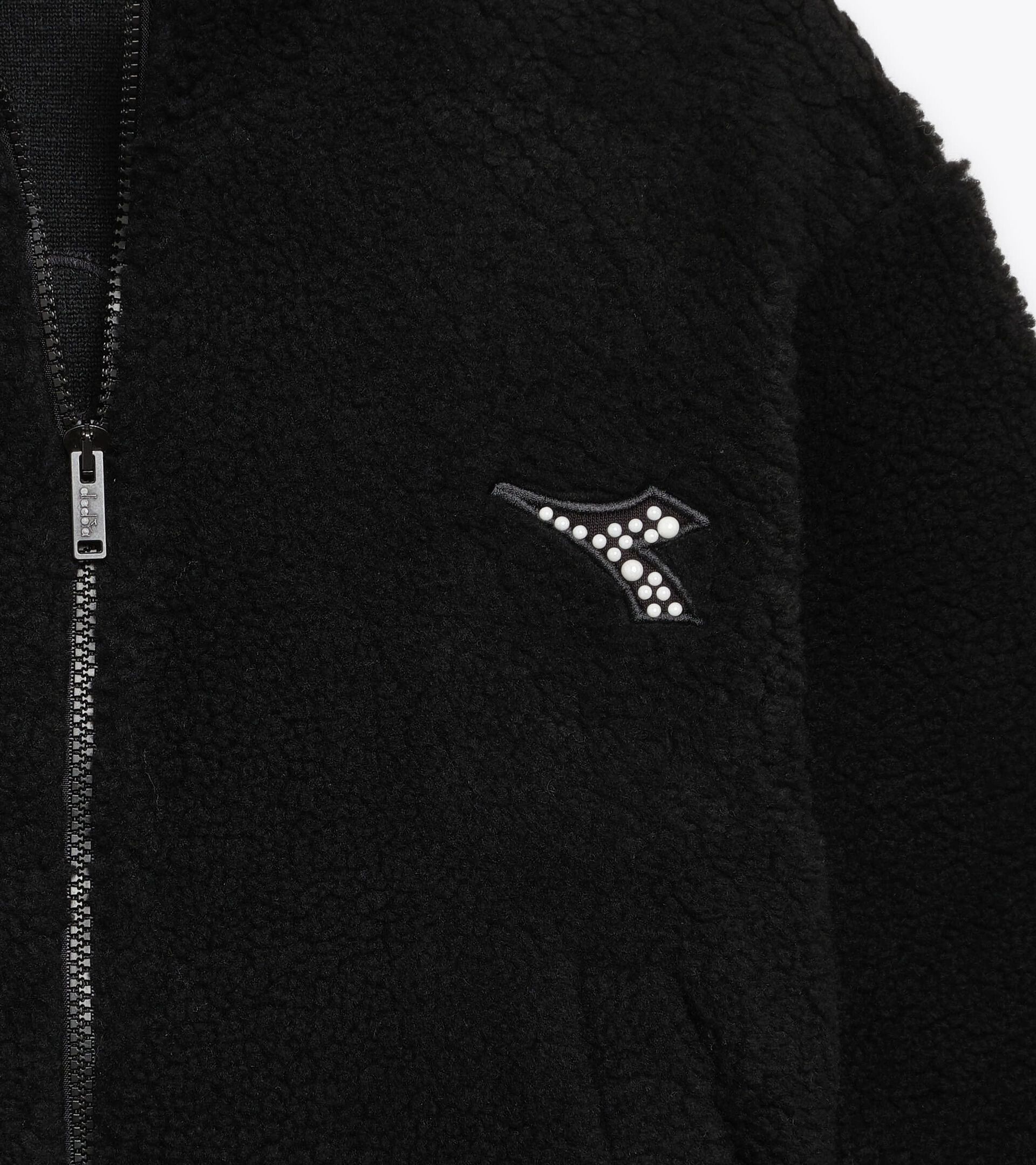 Teddy sweatshirt - Girls JG. TEDDY FZ RHINESTONE BLACK - Diadora