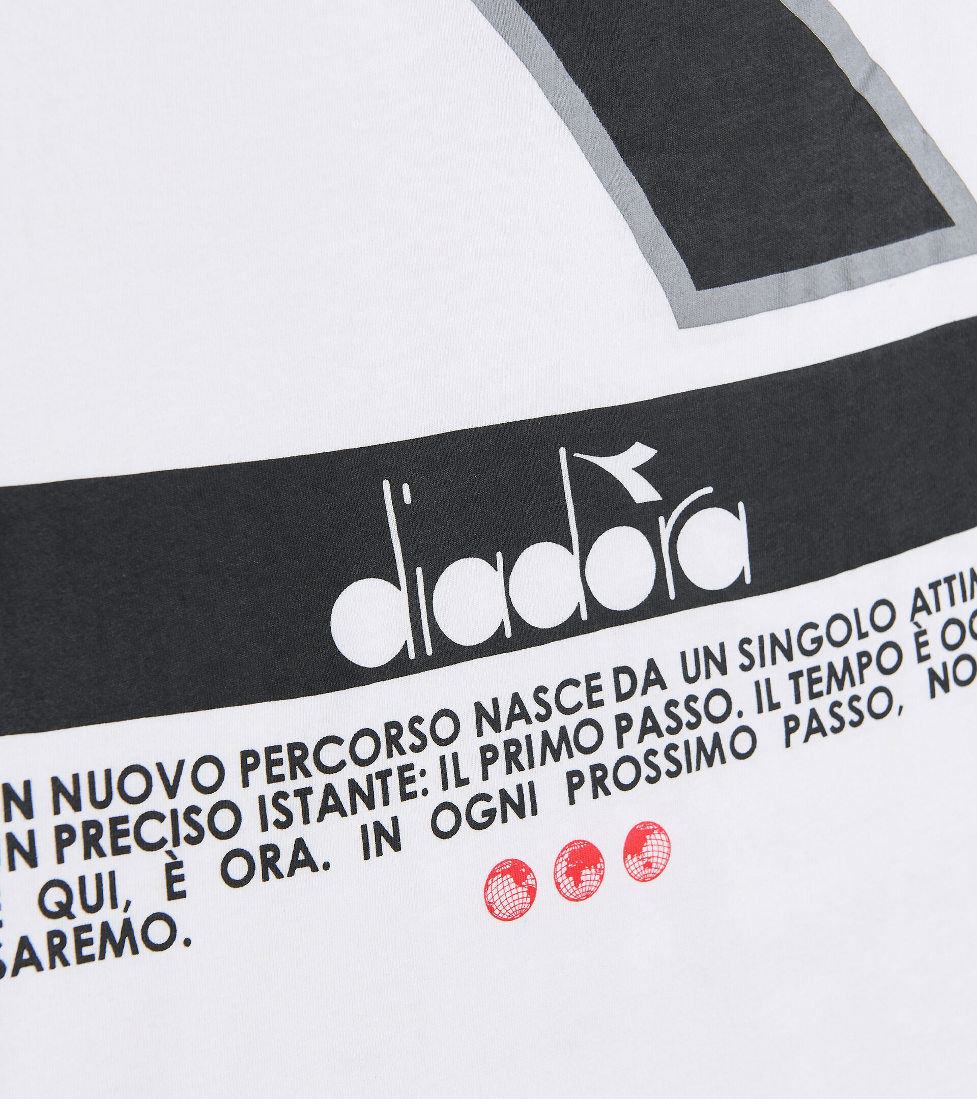 T-shirt en coton mélangé - Homme T-SHIRT SS URBANITY BLANC VIF/NOIR - Diadora
