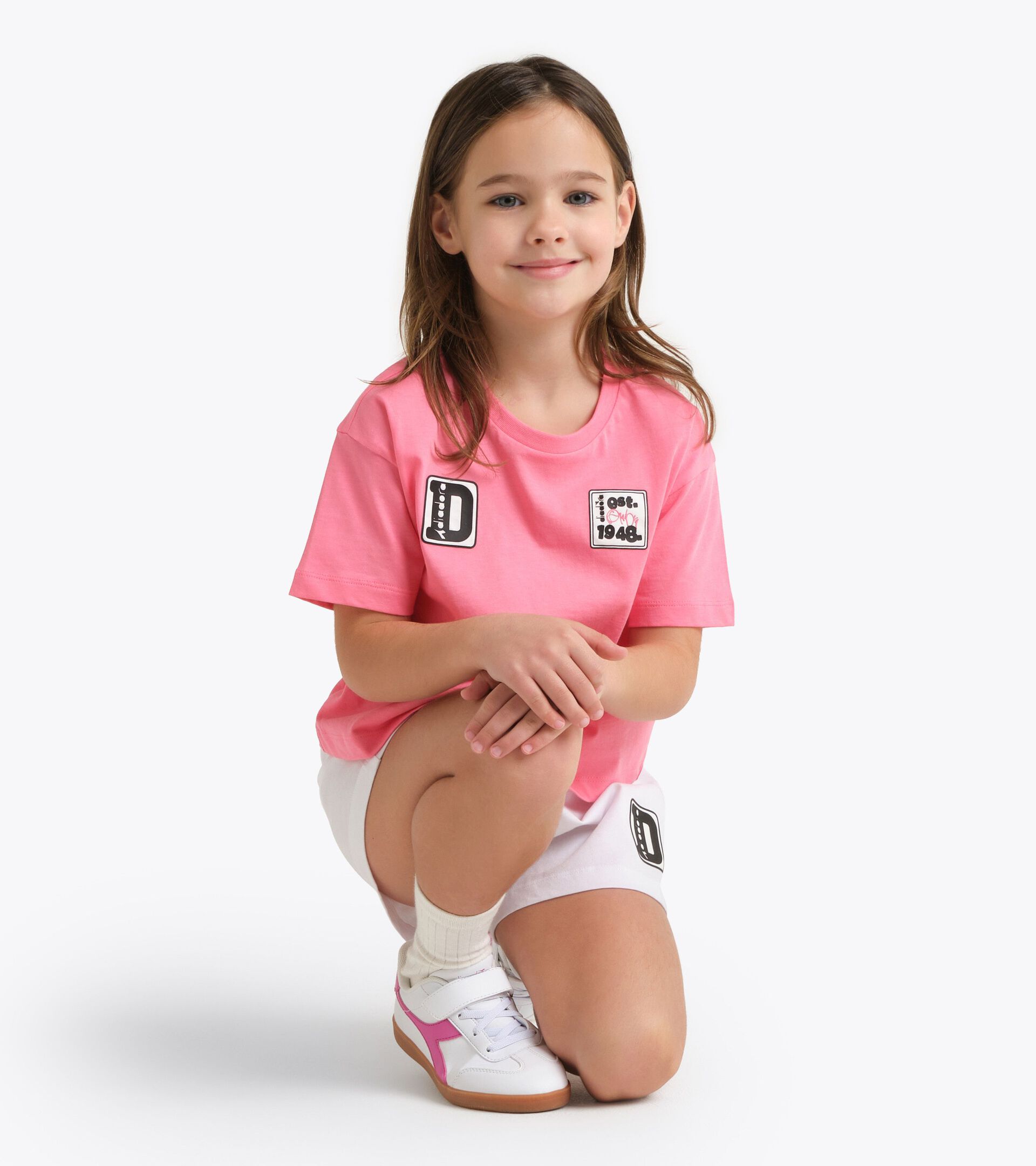 Conjunto deportivo - Camiseta y pantal&oacute;n corto - Ni&ntilde;a JG. SET ESS. SPORTS SS ROSA LIMONADA - Diadora