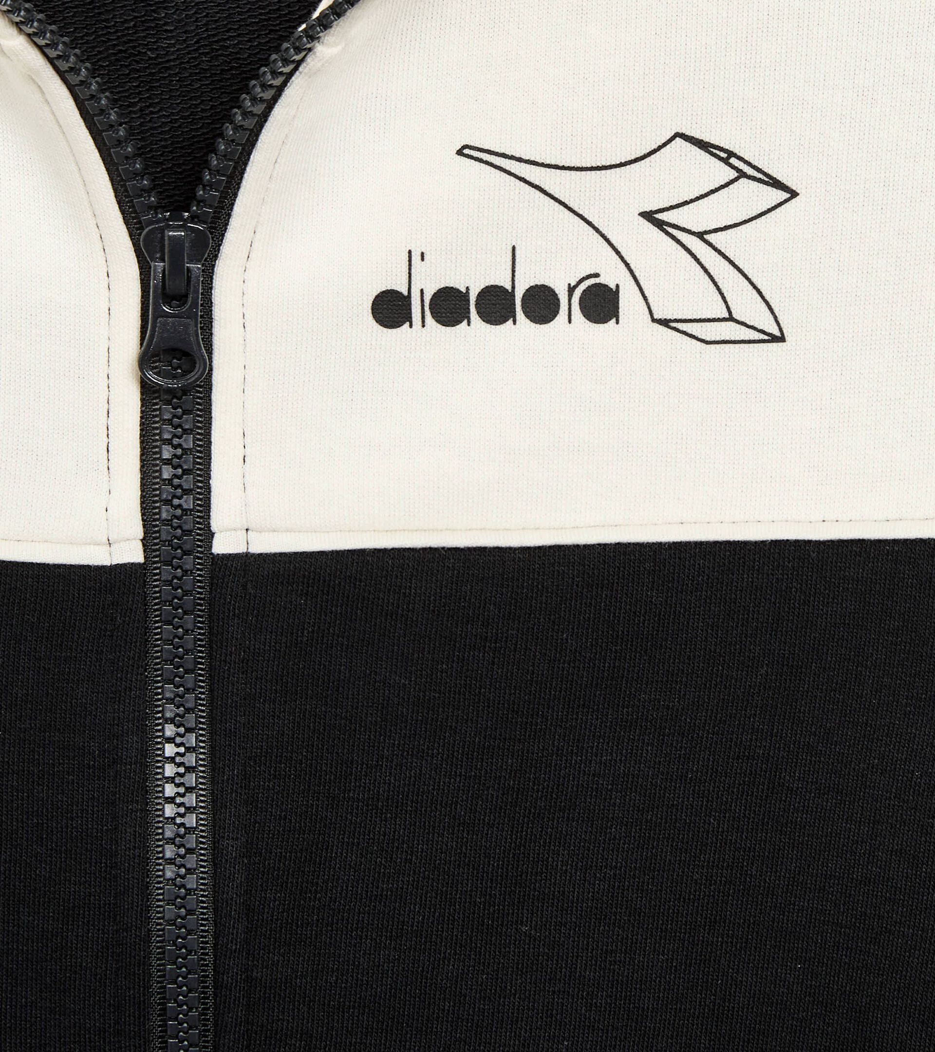 Coordinated tracksuit - Boys and girls  JU. TRACKSUIT FZ LOGO (FT) BLACK - Diadora