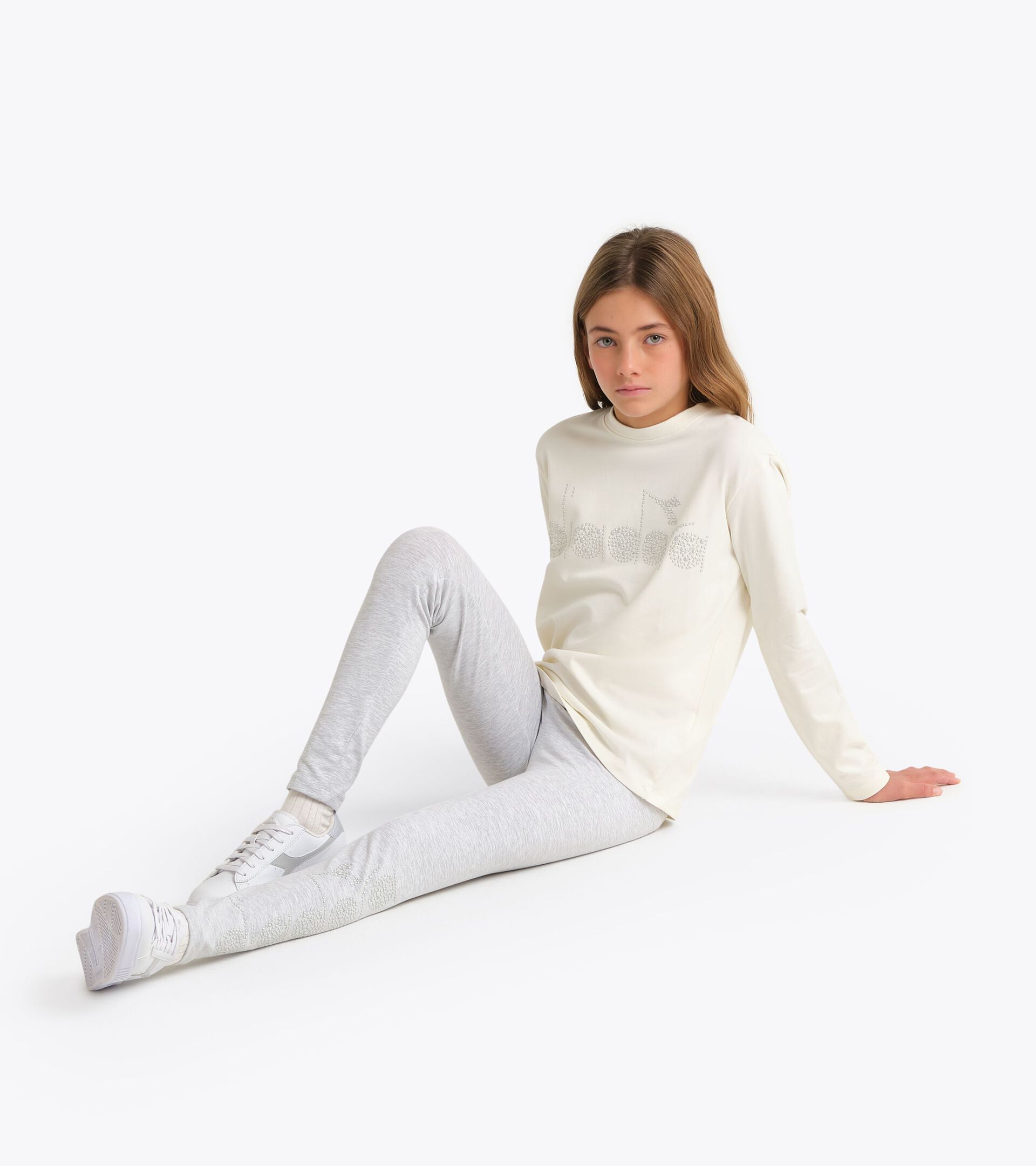 Camiseta de manga larga - Ni&ntilde;as/Adolescentes JG. T-SHIRT LS RHINESTONE CREAM - Diadora