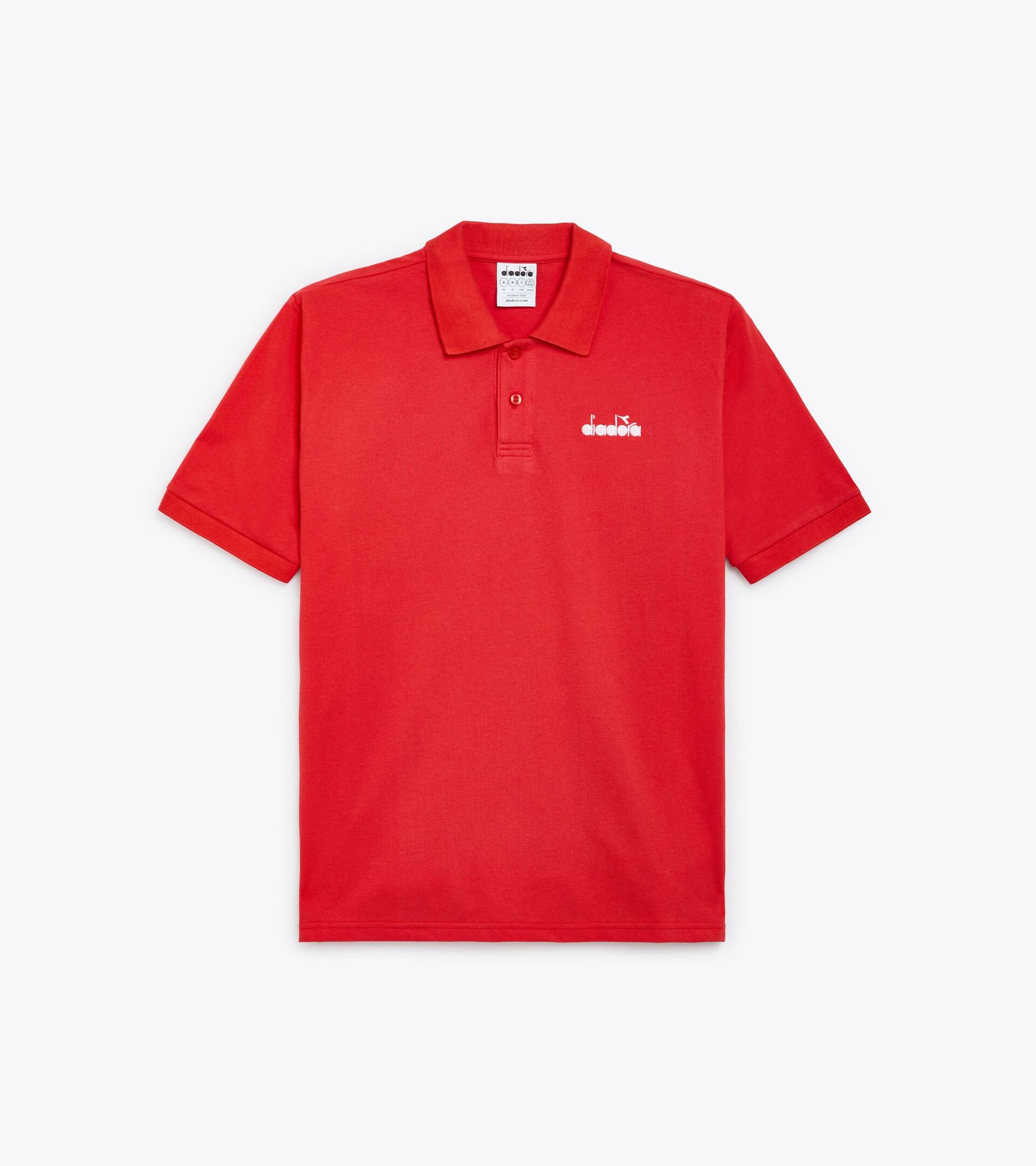 Sportliches Poloshirt - Made in Italy - Gender Neutral POLO SS LOGO BITTERSUESS ROT - Diadora