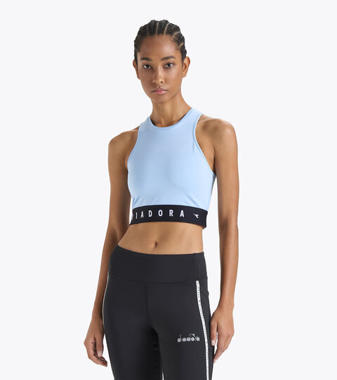 Top cropped de sport - Femme L. CROP TOP BE ONE BLEU CIEL VIF - Diadora