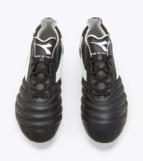 BRASIL ELITE2 TECH ITA LPX, SCHWARZ/WEISS Fußballschuh für kompakte und synthetische Böden - Herren BRASIL ELITE2 TECH ITA LPX SCHWARZ/WEISS - Diadora