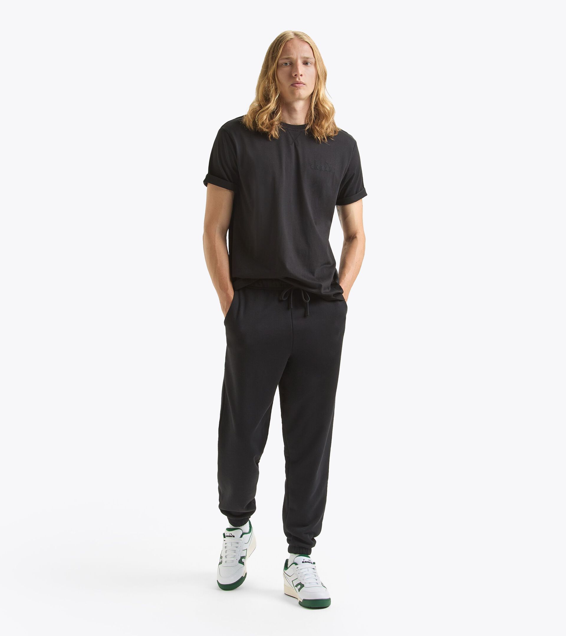 Jogger pants - Gender Neutral PANT ATHL. LOGO BLACK - Diadora