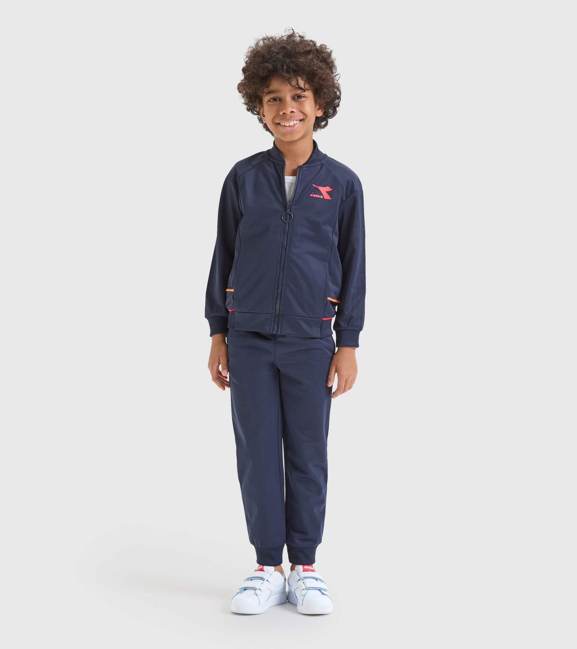 Polyknit sports tracksuit - Boy’s JB.TRACKSUIT FZ DIADORA FC CLASSIC NAVY - Diadora