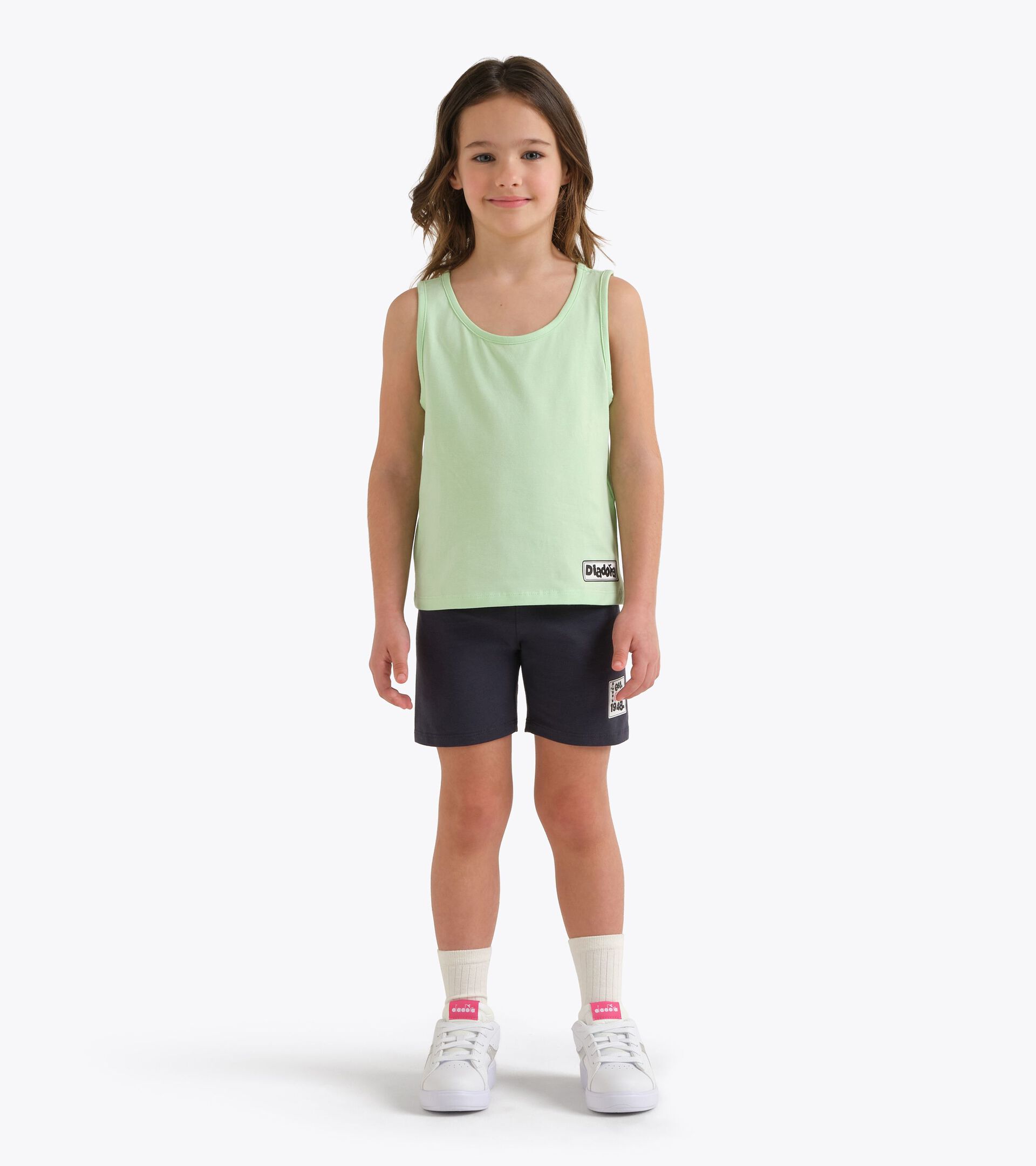 Conjunto deportivo - Camiseta sin mangas y pantal&oacute;n corto - Ni&ntilde;a JG. SET ESS. SPORTS SL VERDE PATINA - Diadora