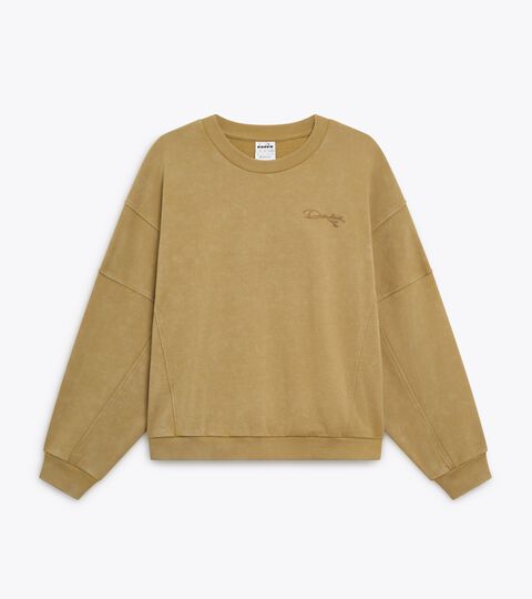 Retro-inspired Cotton Crewneck - Women&rsquo;s
 L. SWEAT AVENUE LAB GREEN KHAKI - Diadora