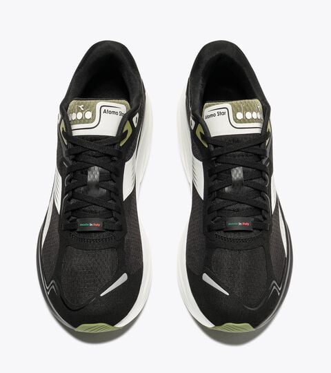 Made in Italy running shoe - Lightness and cushioning - All-Gender ATOMO STAR BLACK/WHITE/SAGE - Diadora