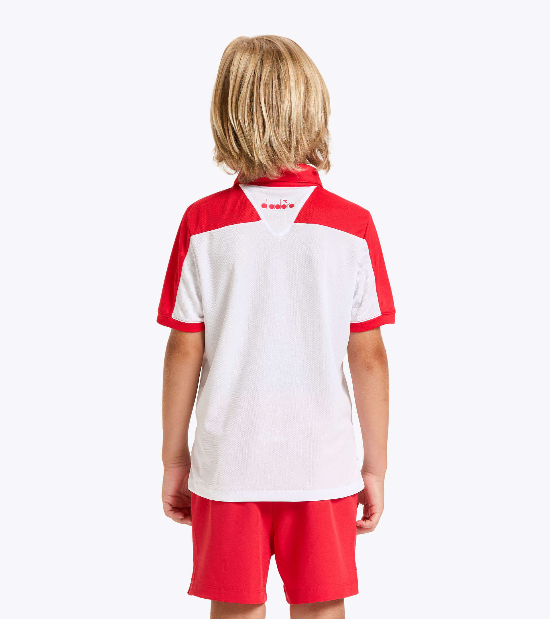 Polo de tennis - Junior J. POLO COURT ROUGE TOMATE - Diadora