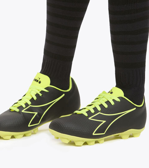 PICHICHI 4 MD JR, NEGRO/AMARILLO FLUO DD Footwear Sport BAMBINO PICHICHI 4 MD JR NEGRO/AMARILLO FLUO DD Diadora