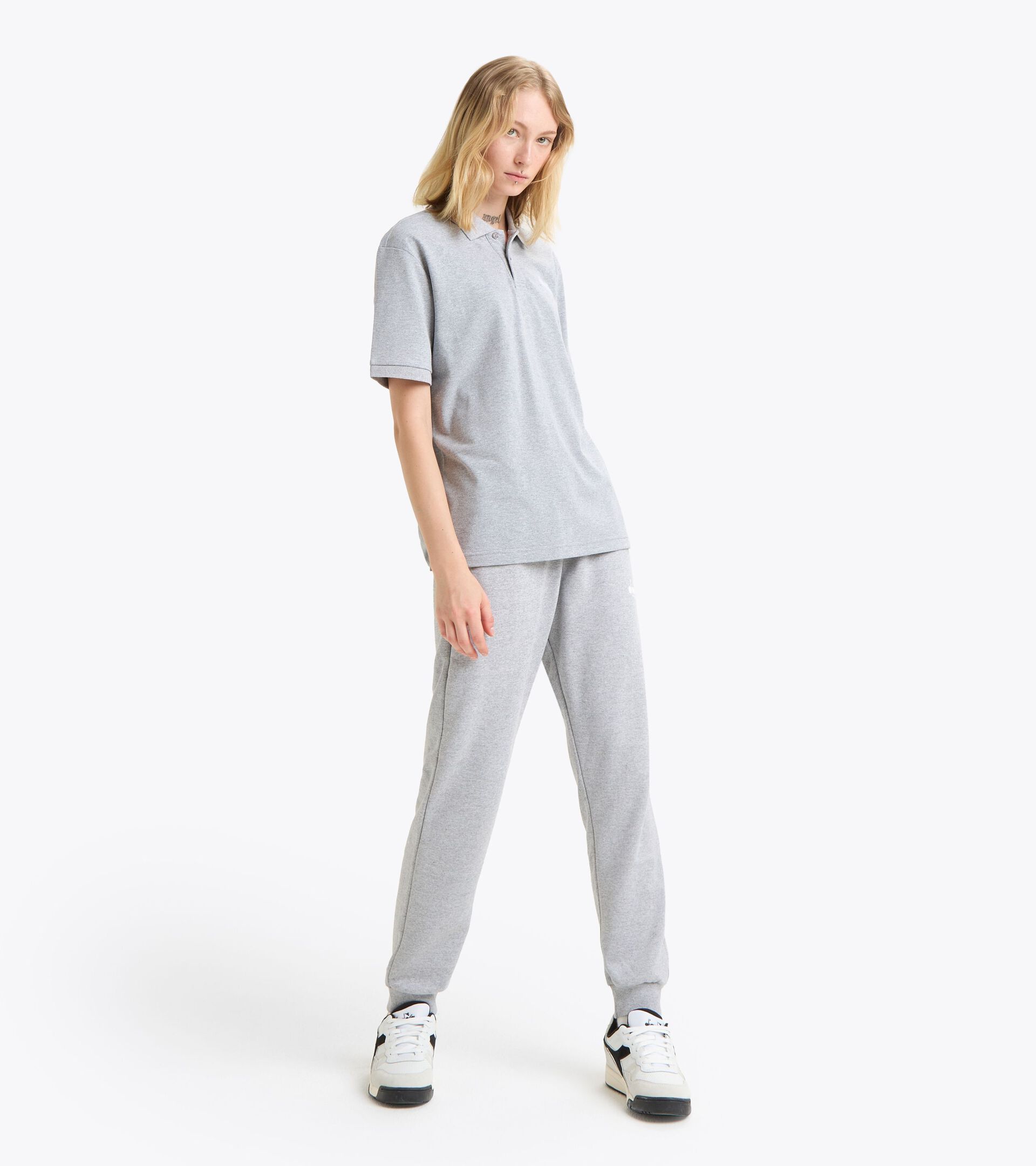 Piqué cotton polo - Men’s POLO SS LOGO HIGH RISE MELANGE - Diadora