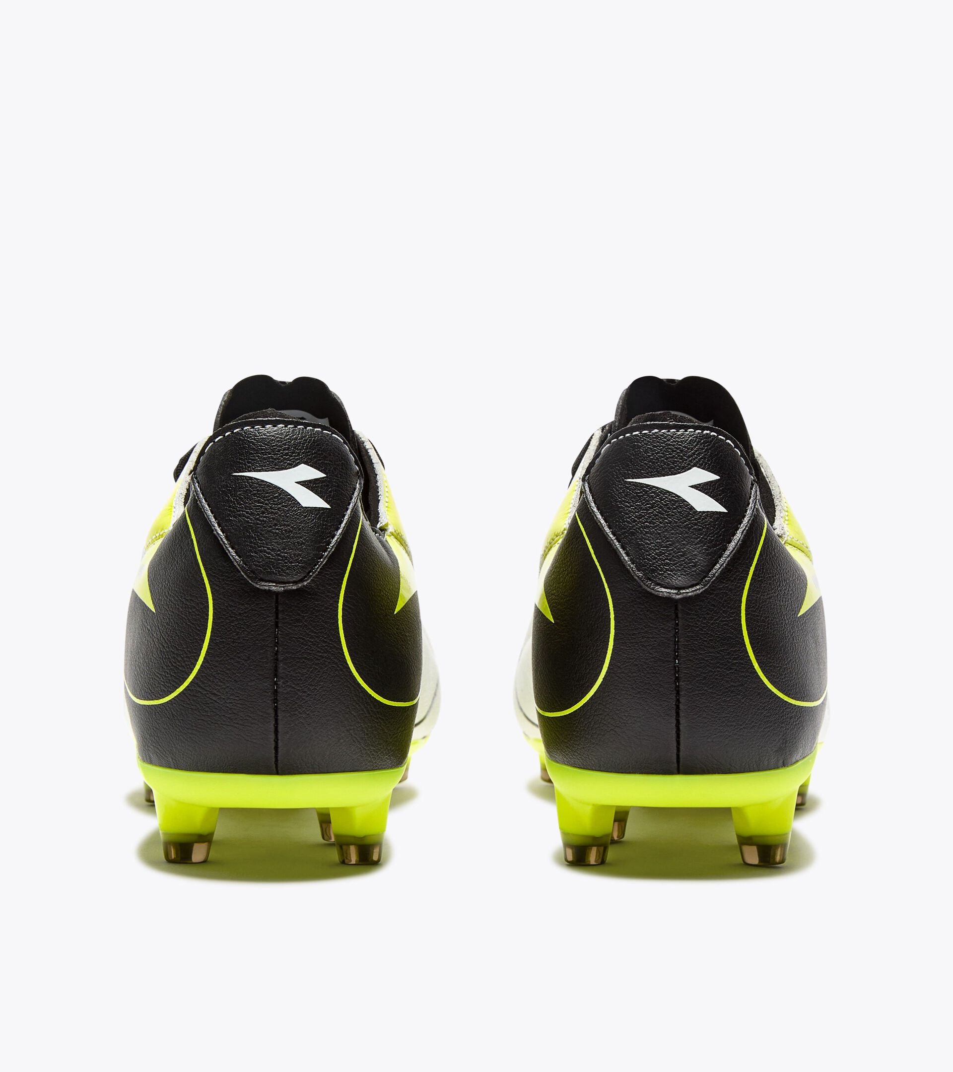 Leather calcio boots for firm grounds - All-gender MAXIMUS ICON LT SLP12 BLACK/WHITE/YELLOW FL DD - Diadora