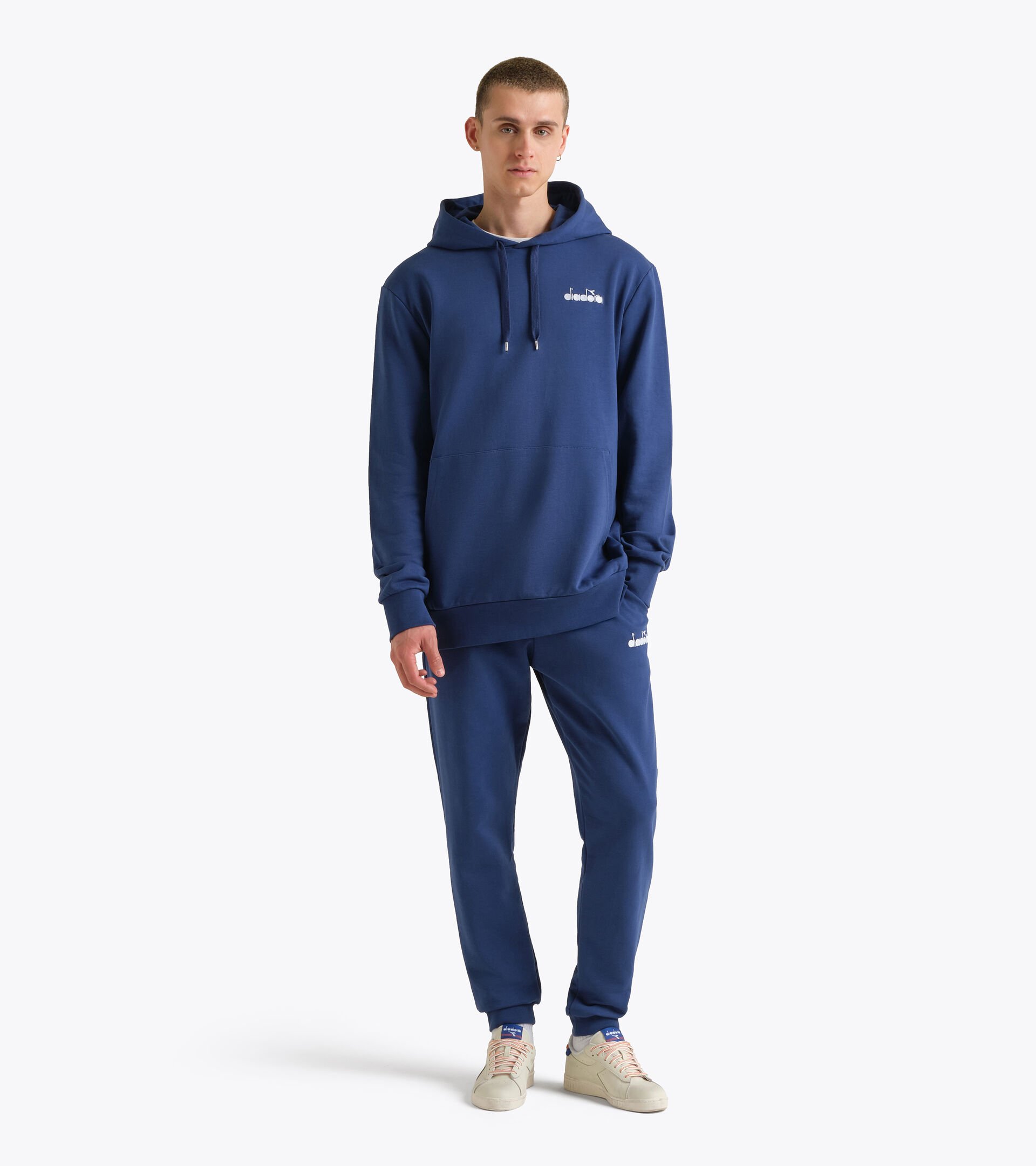 Color block hoodie - All-Gender HOODIE LOGO NAVY PEONY - Diadora