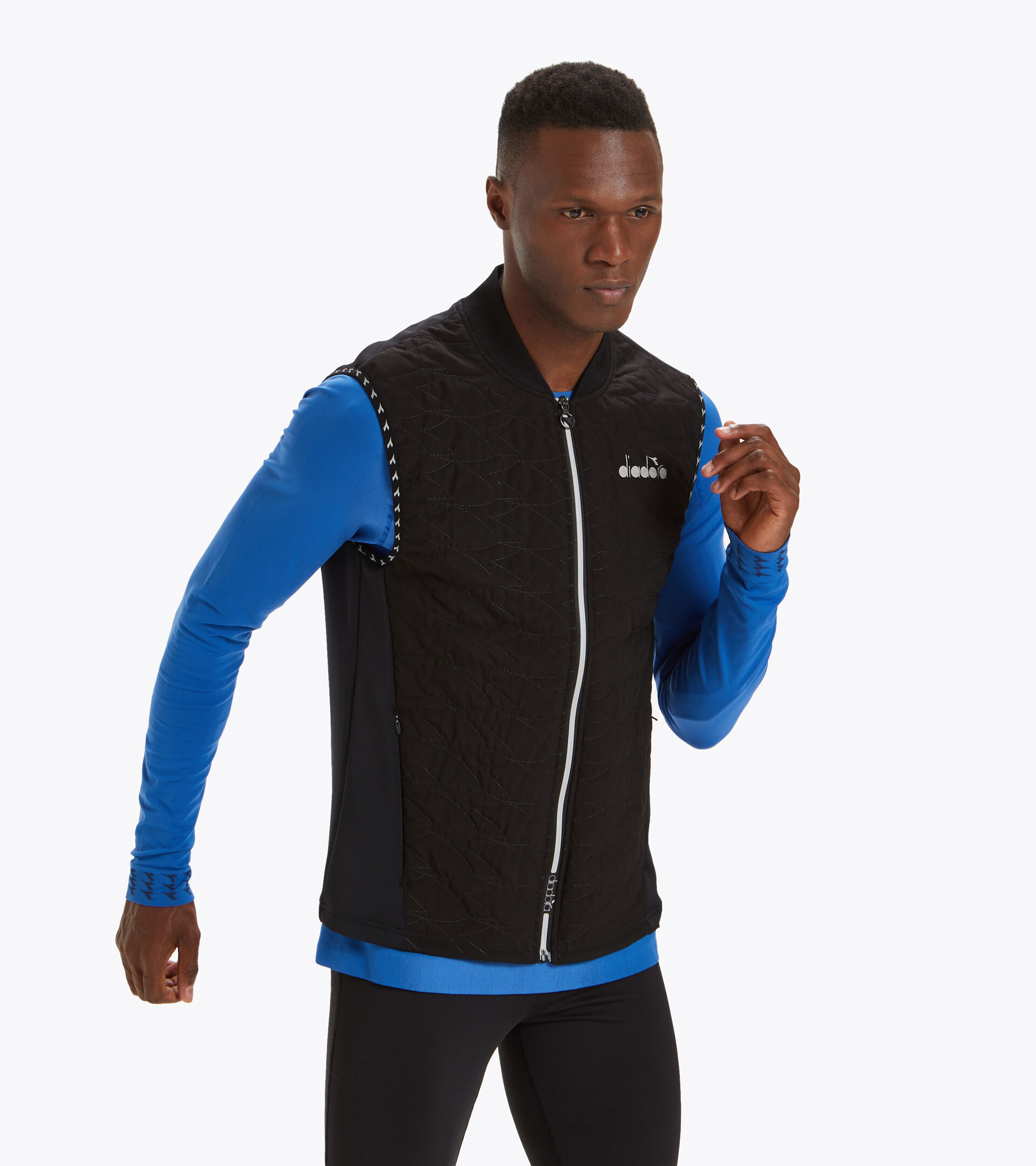 Chaleco cortavientos para correr - Hombre URBAN VEST BE ONE NEGRO - Diadora