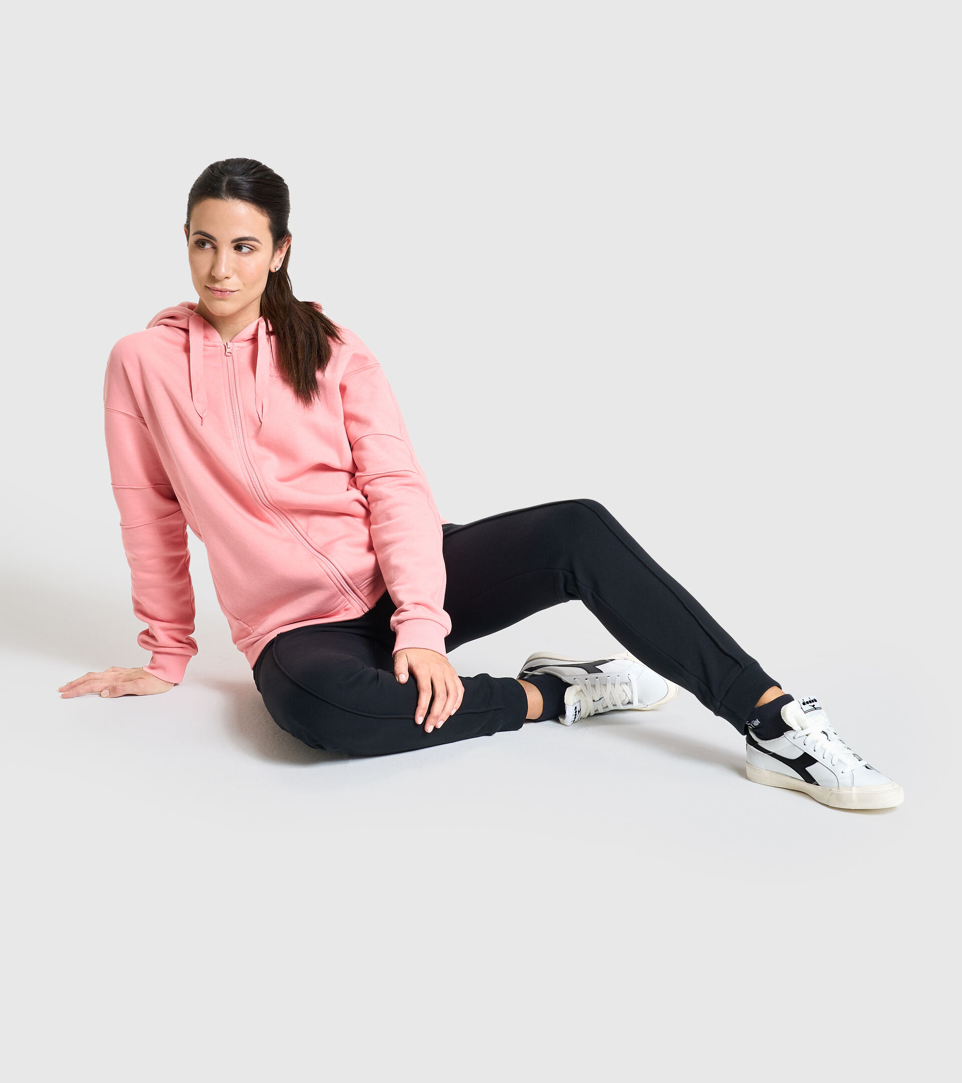 Hooded sweatshirt - Women L.HOODIE FZ BLINK LOBSTER BISQUE - Diadora
