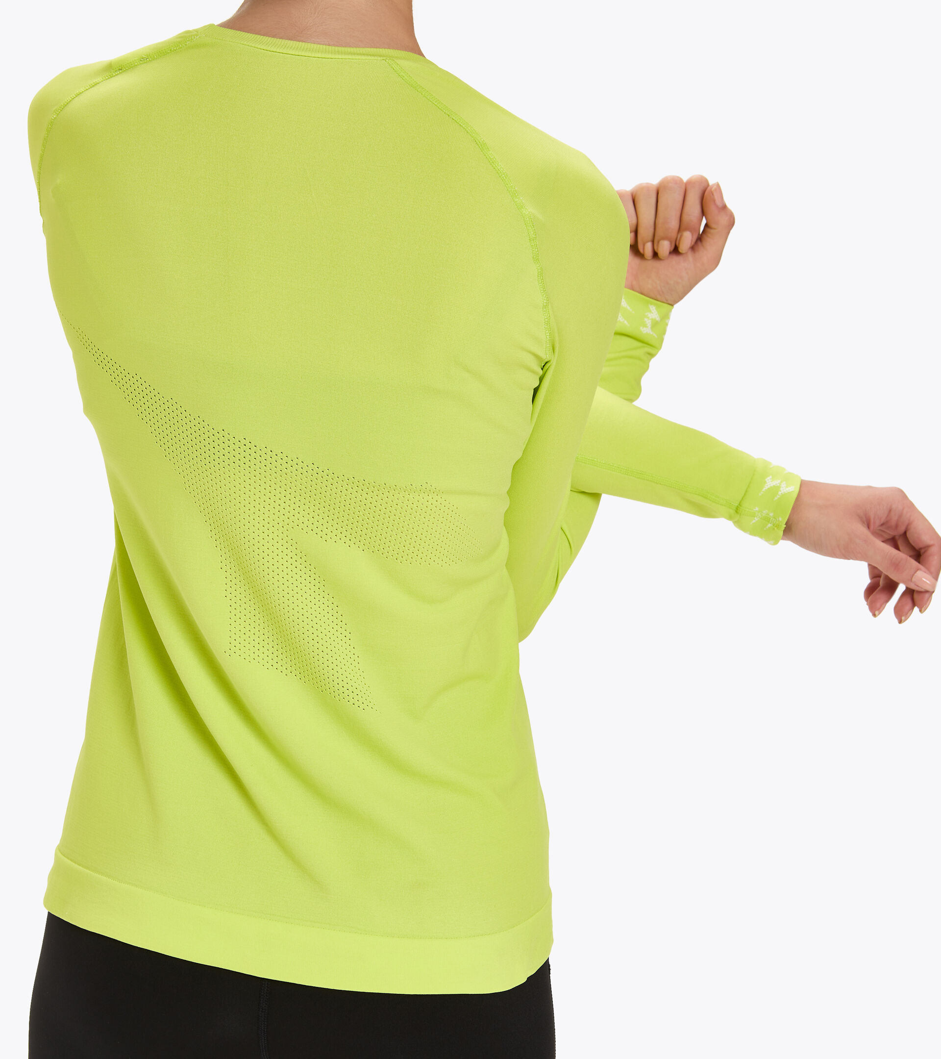 Italian-made running T-shirt - Women L. LS SKIN FRIENDLY T-SHIRT GREEN SPRING - Diadora