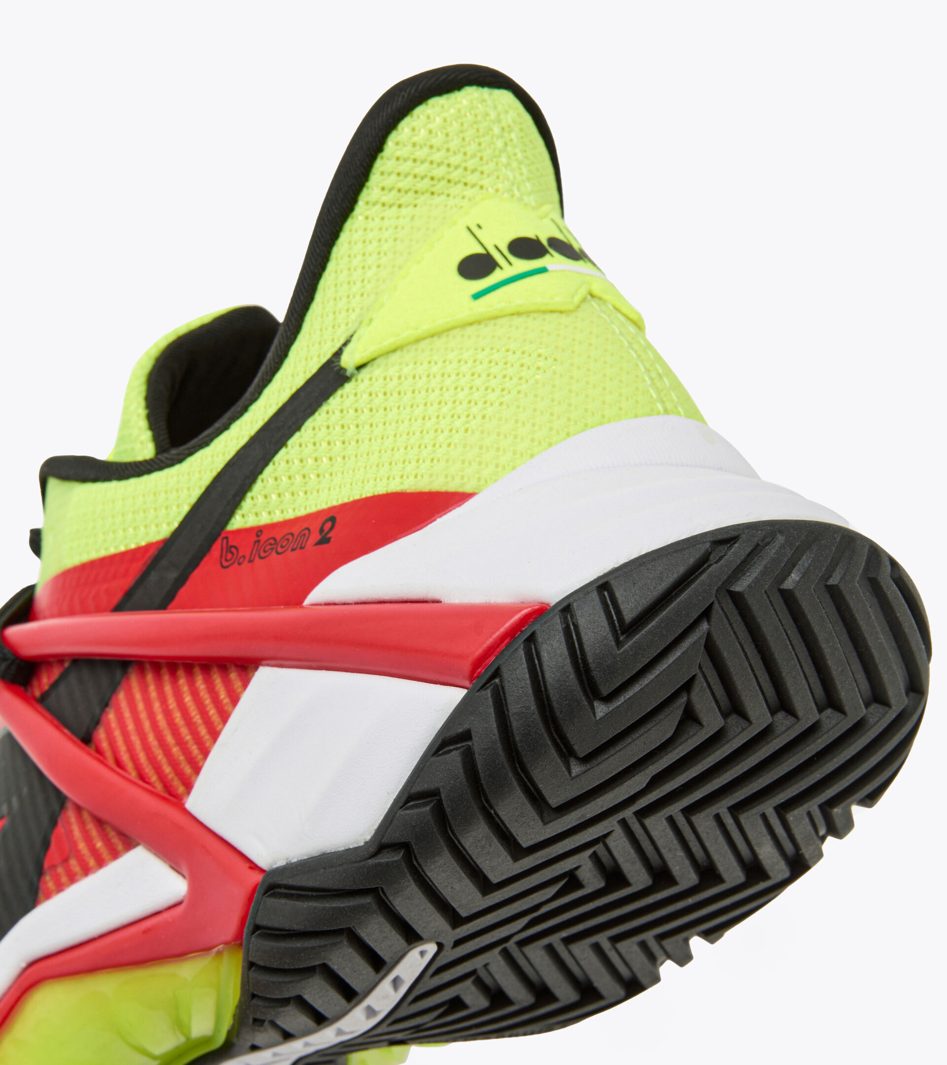 Tennis shoes for hard surfaces or clay - Men B.ICON 2 AG YELLOW FLUO DD/BLK/FIERY RED - Diadora