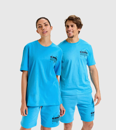 Cotton t-shirt - Unisex T-SHIRT SS MANIFESTO SKY BLUE INTENSE - Diadora
